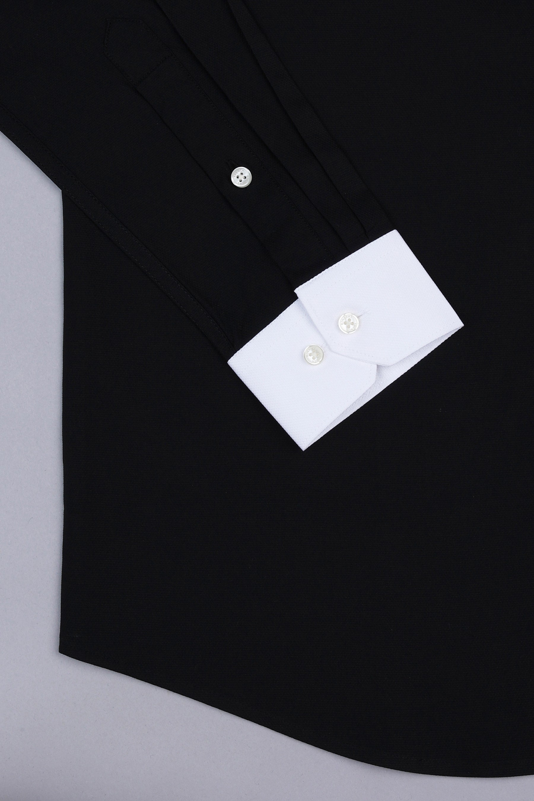 Oil black dobby texture cotton shirt