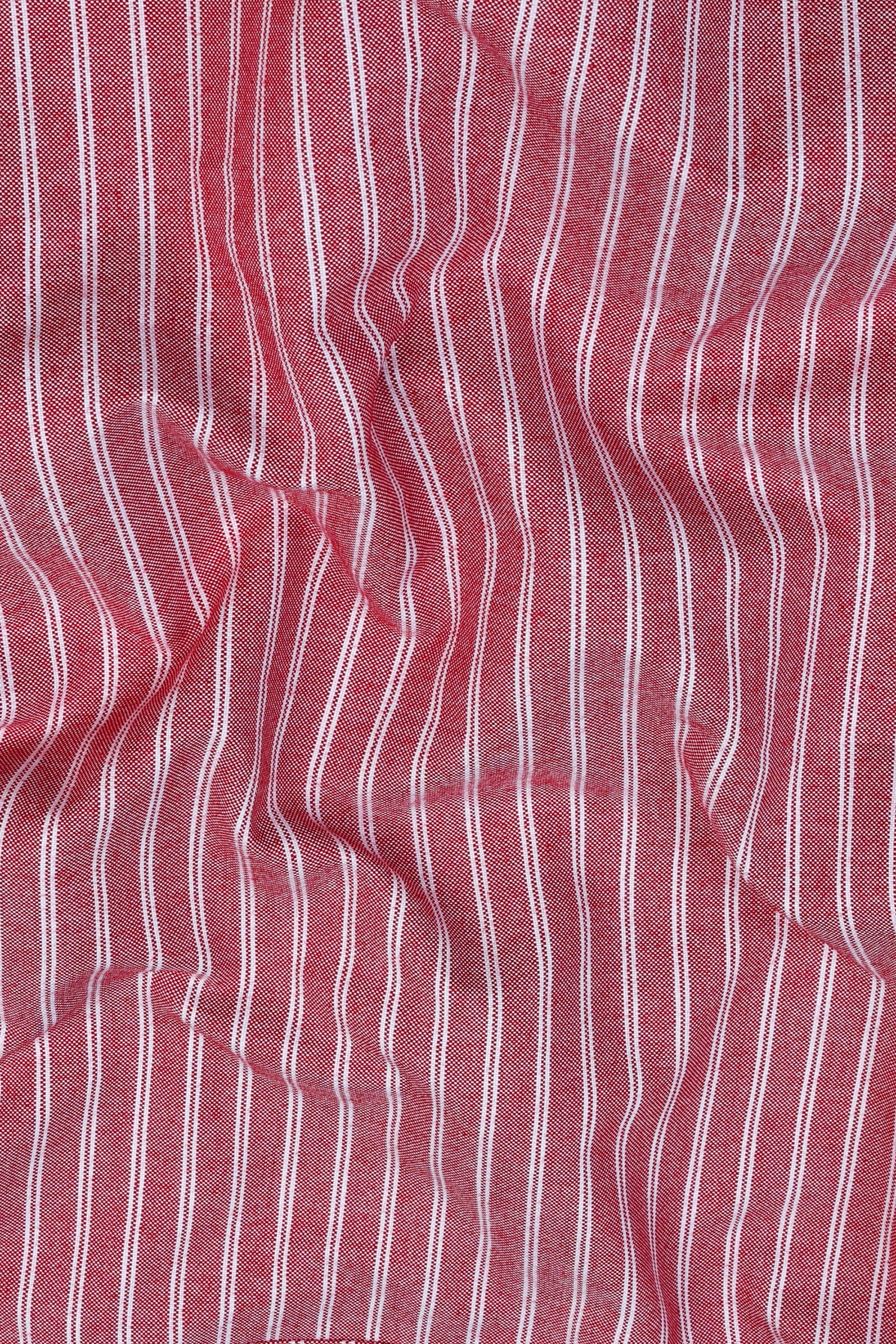 Cardinal red with white double line regency stripe shirt