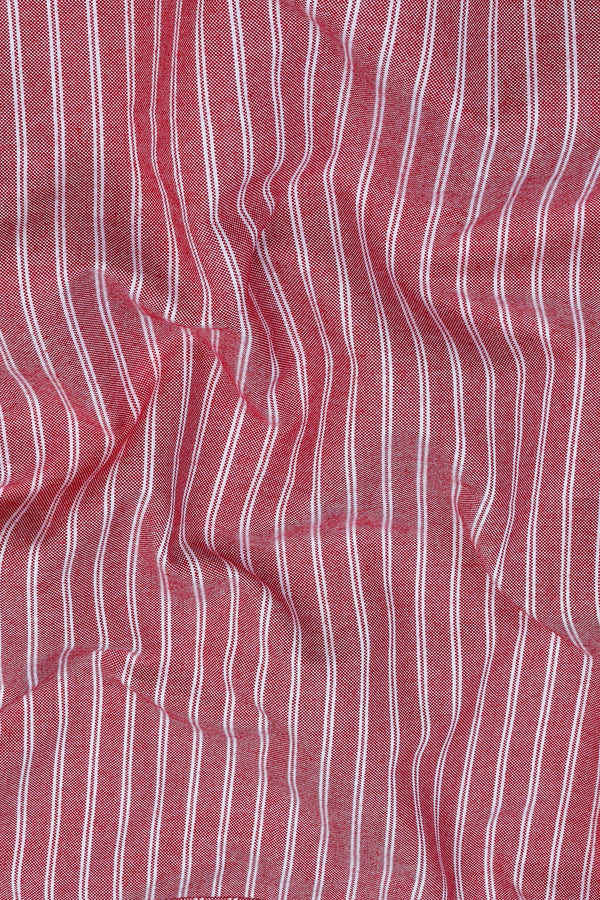 Cardinal red with white double line regency stripe shirt