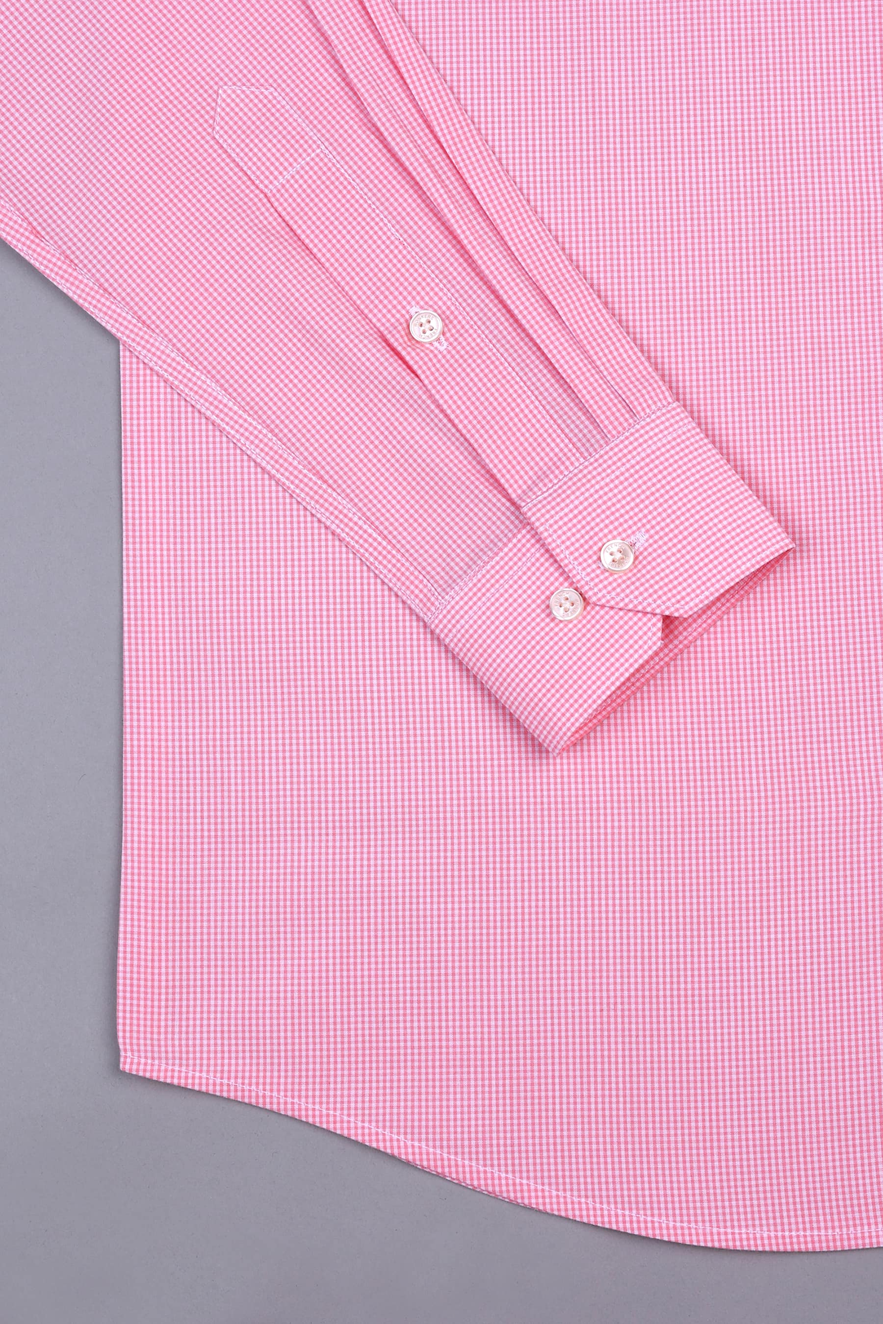 Watermalon pink with white mini micro check shirt