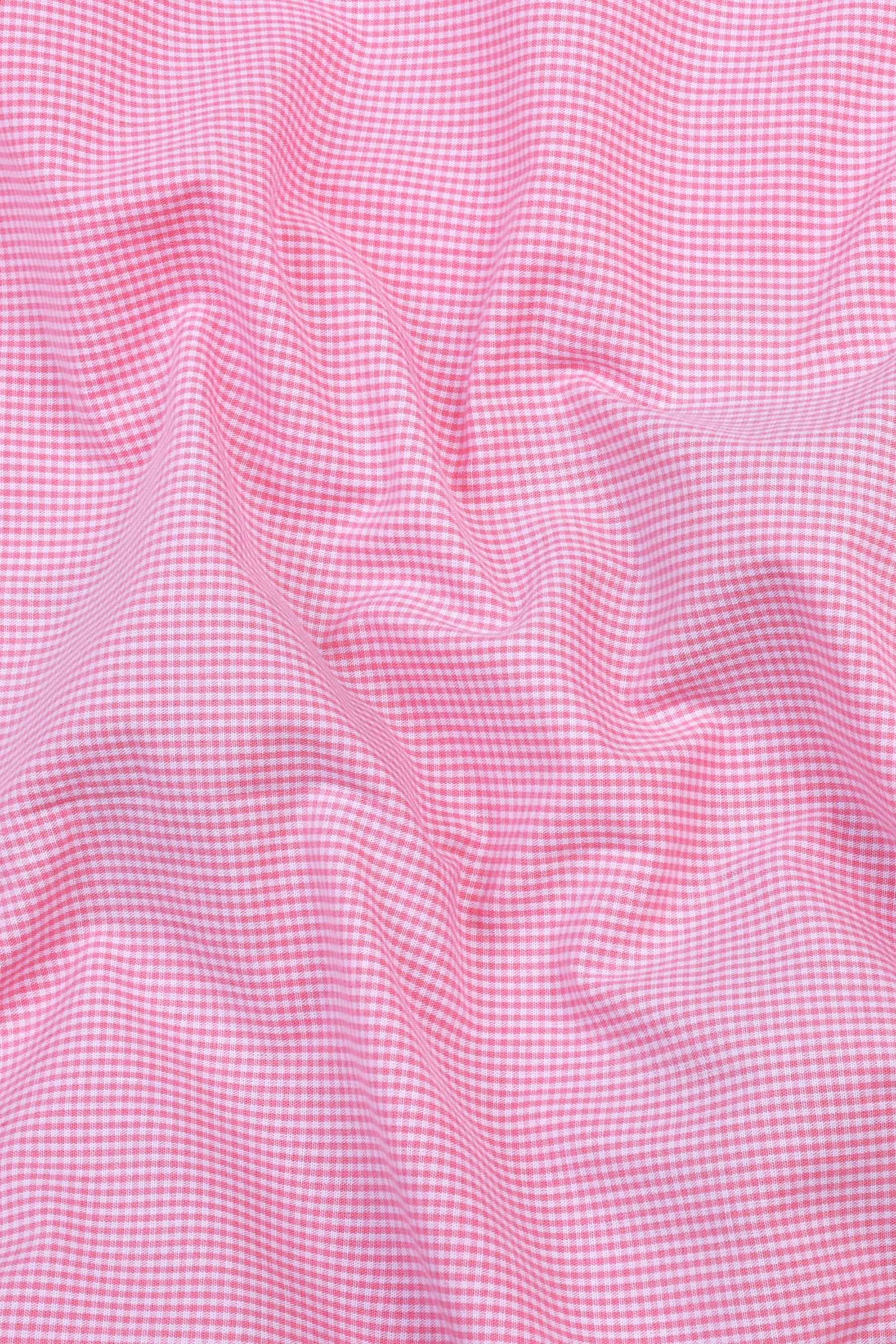Watermalon pink with white mini micro check shirt