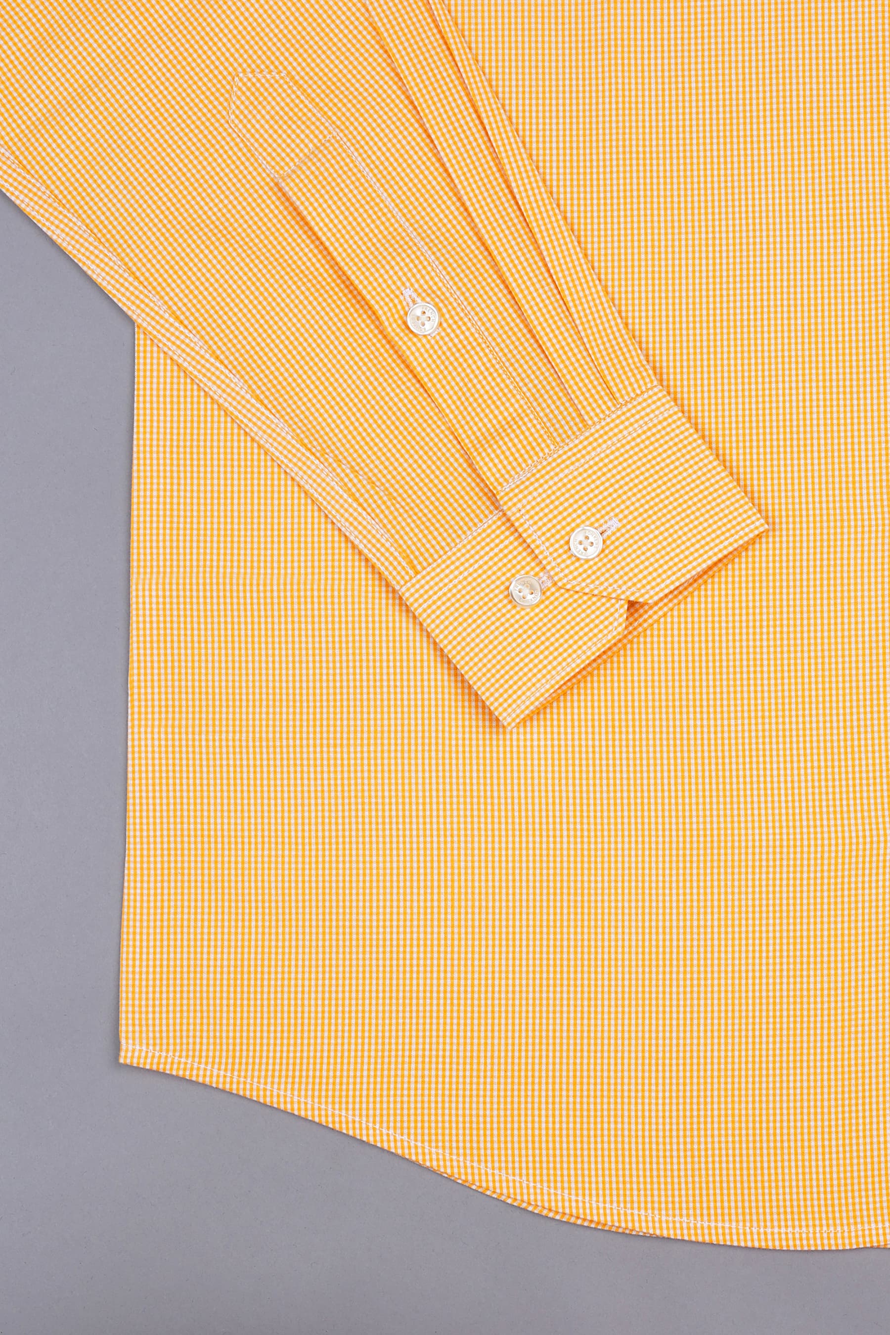 Royal yellow with white mini micro check shirt