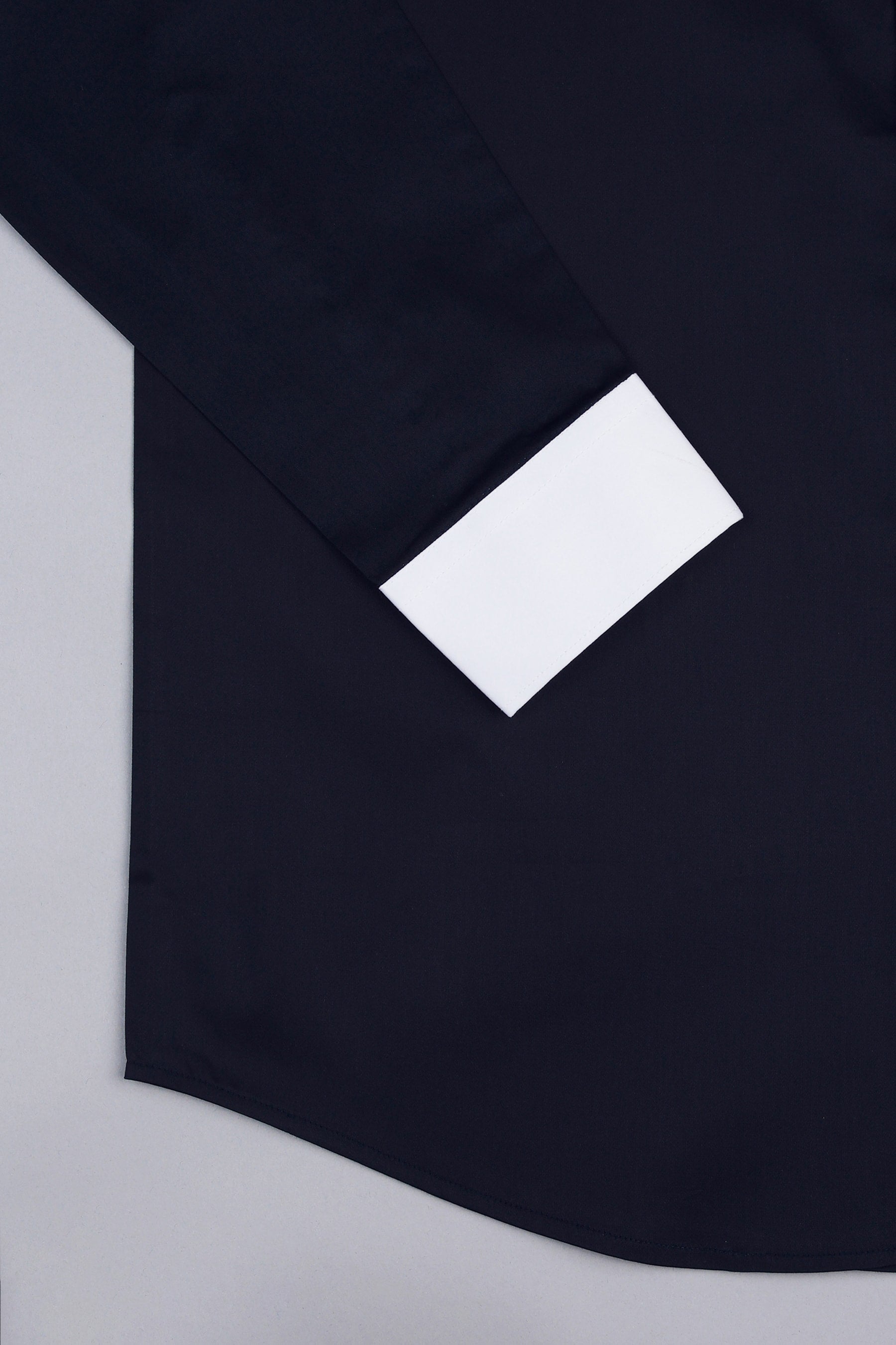 Dark navy blue cotton satin shirt