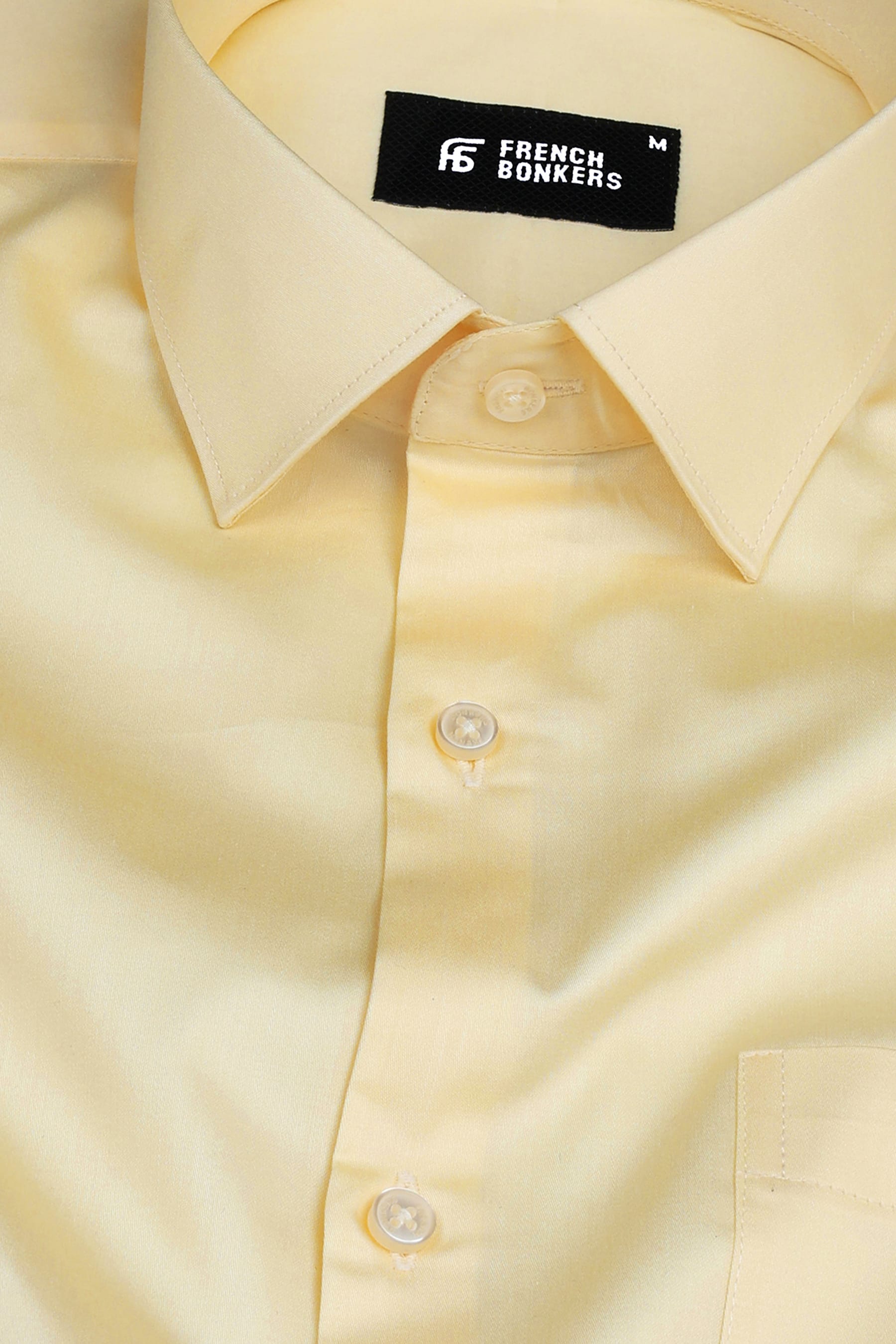 Canary yellow cotton satin shirt