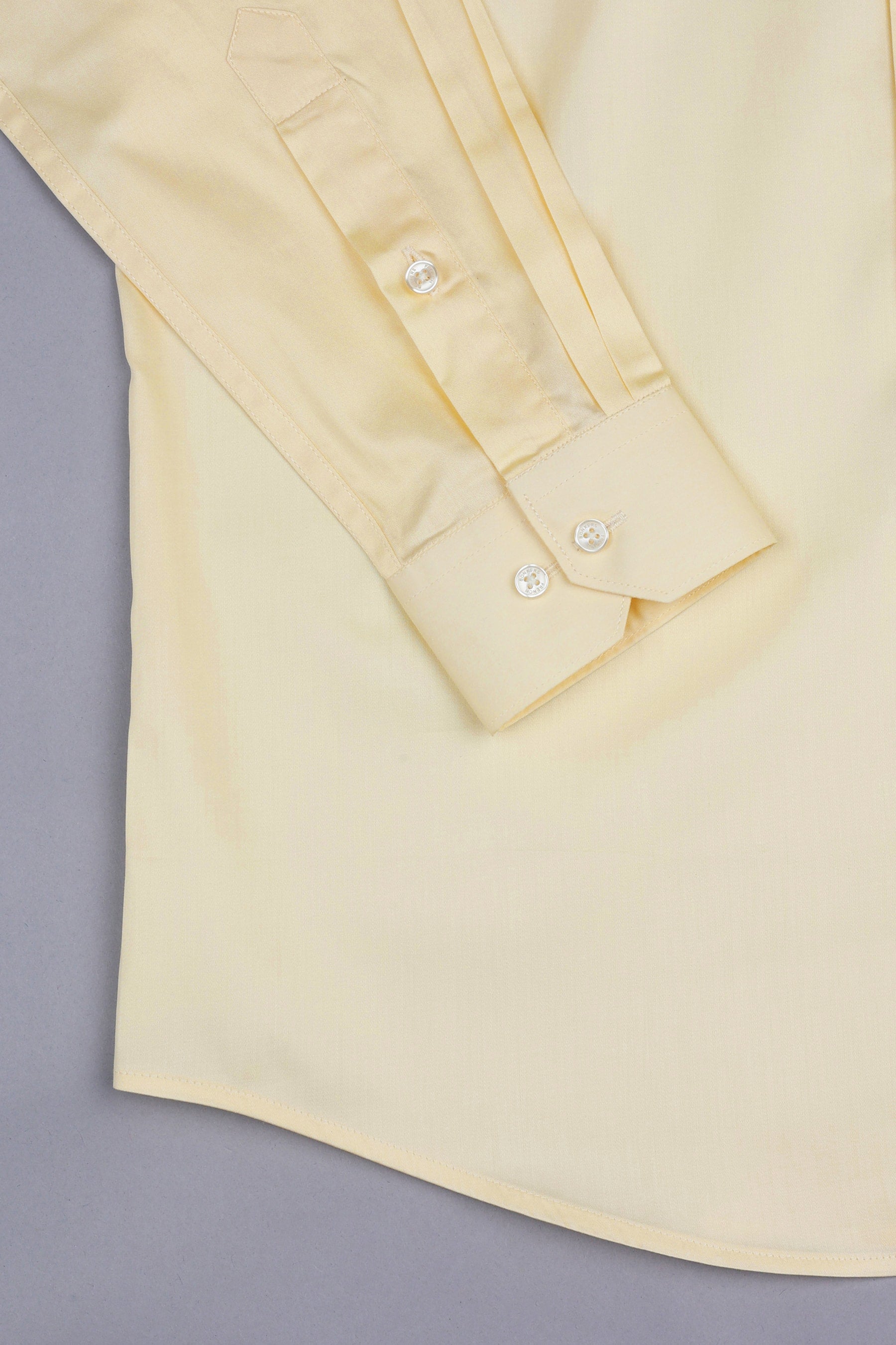 Canary yellow cotton satin shirt