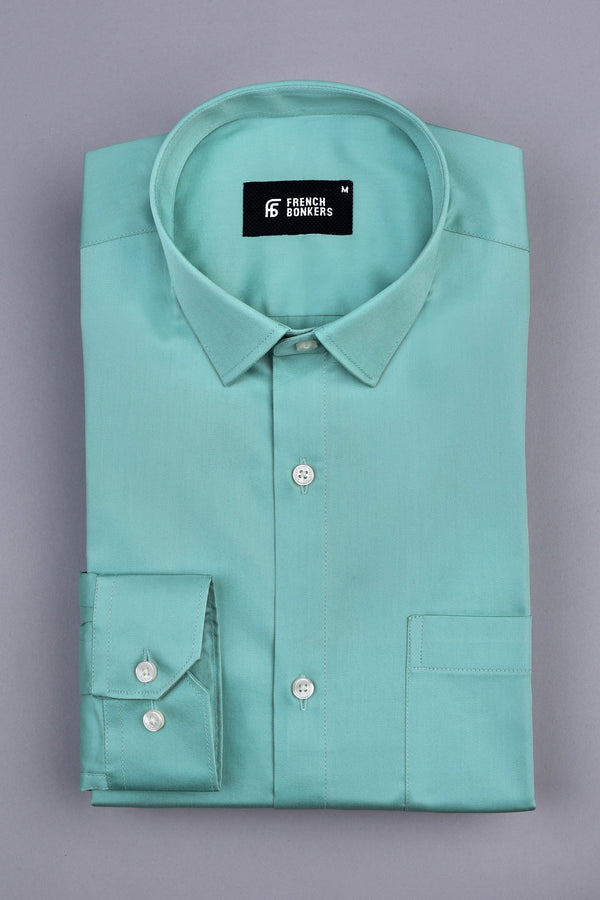 Emerald green cotton satin shirt Emerald green cotton satin shirt