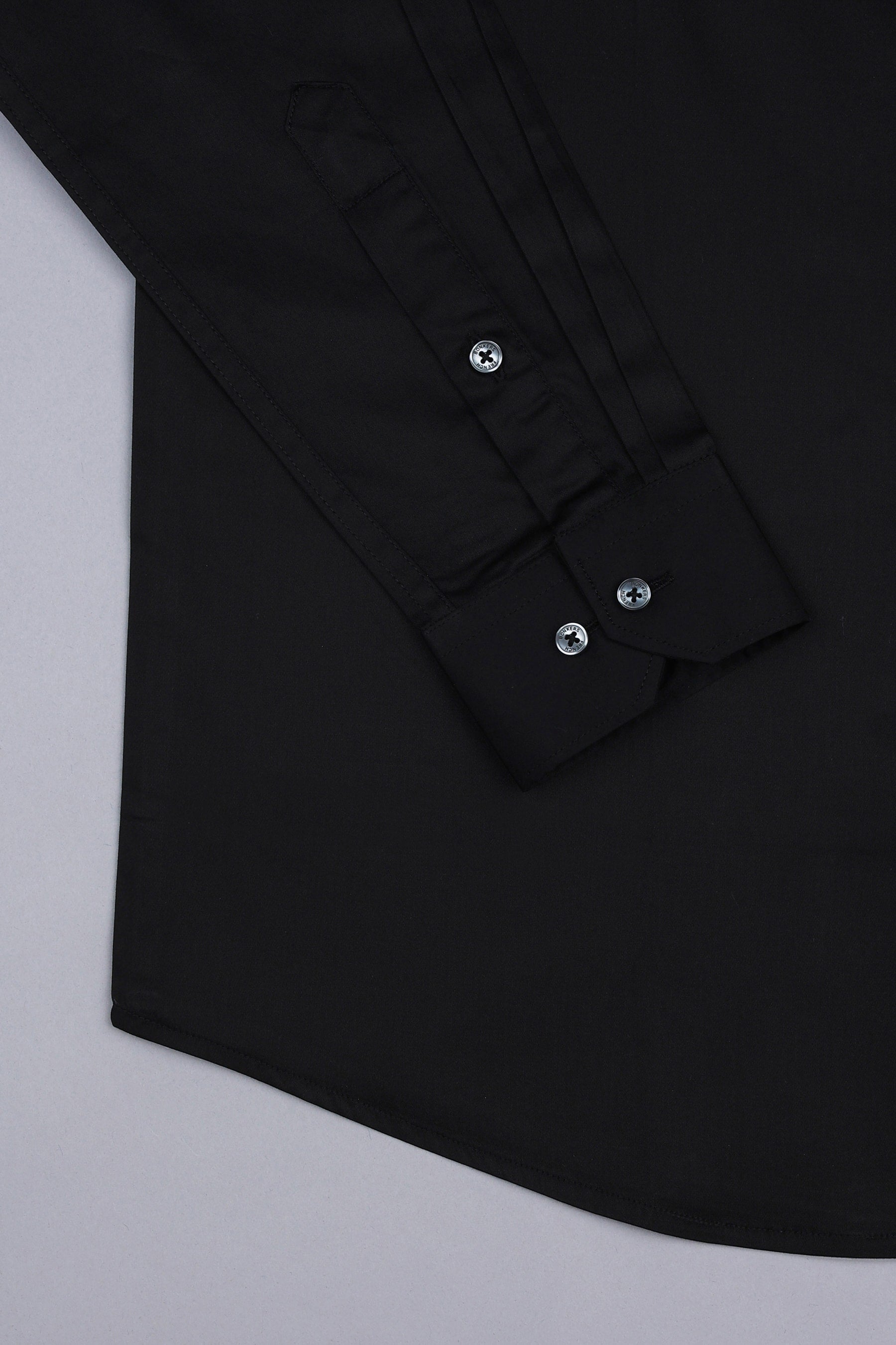 Coal black cotton satin shirt