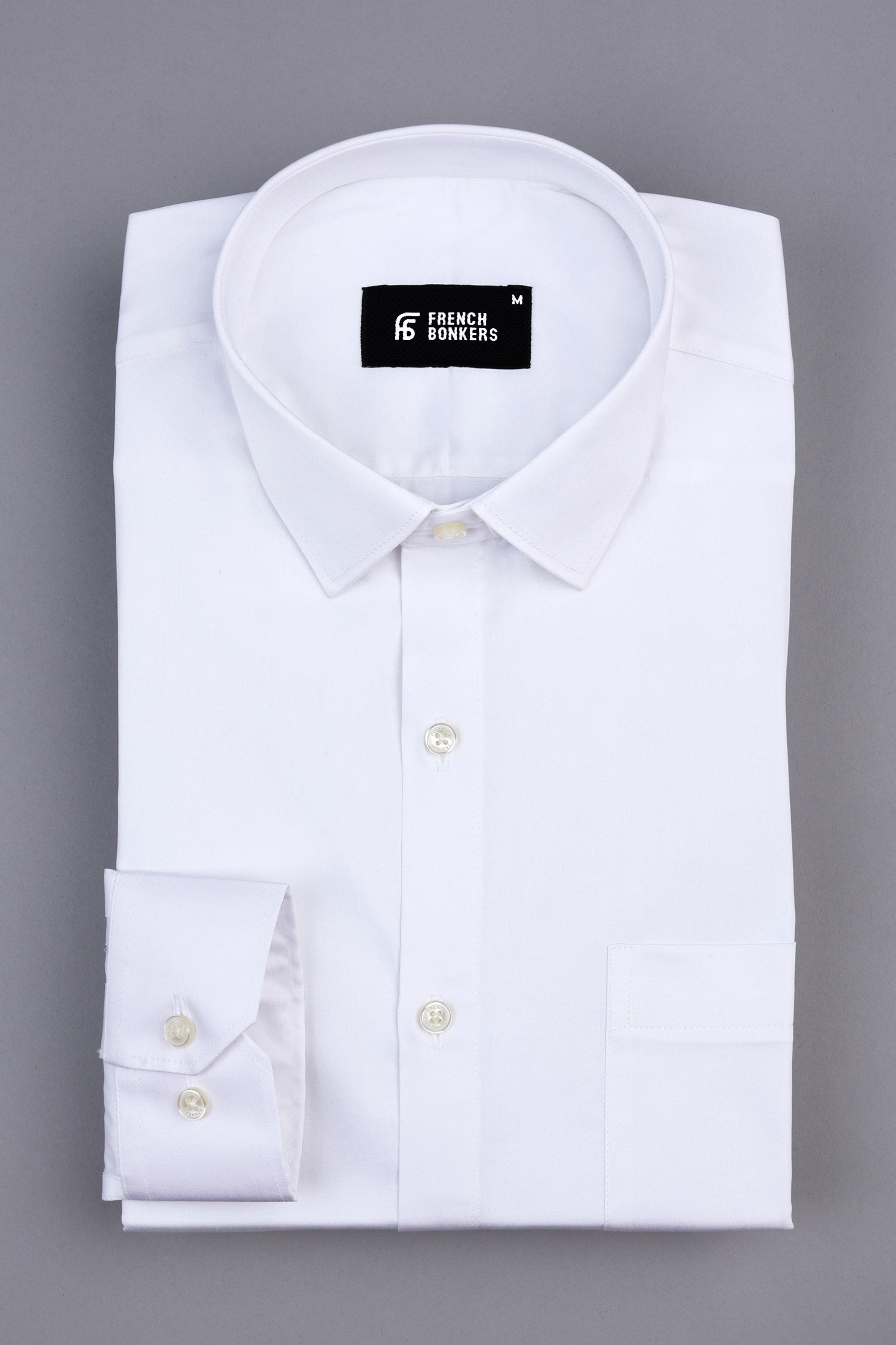Curd white cotton satin shirt
