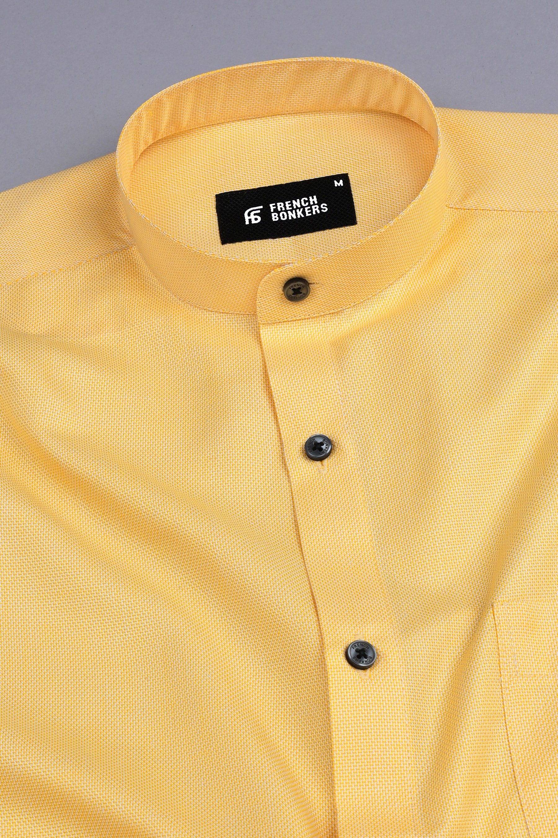 Titanium yellow dobby texture shirt