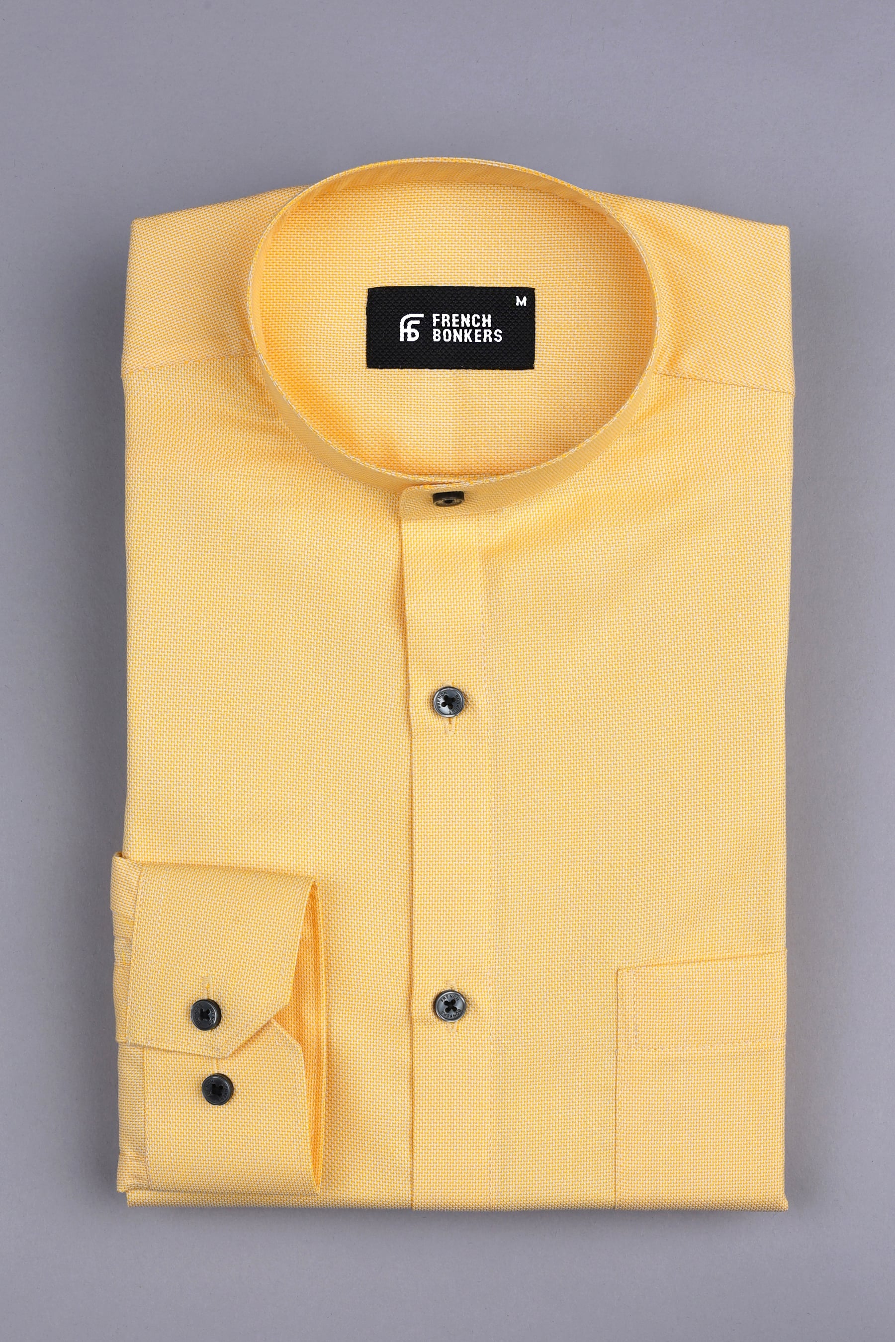 Titanium yellow dobby texture shirt