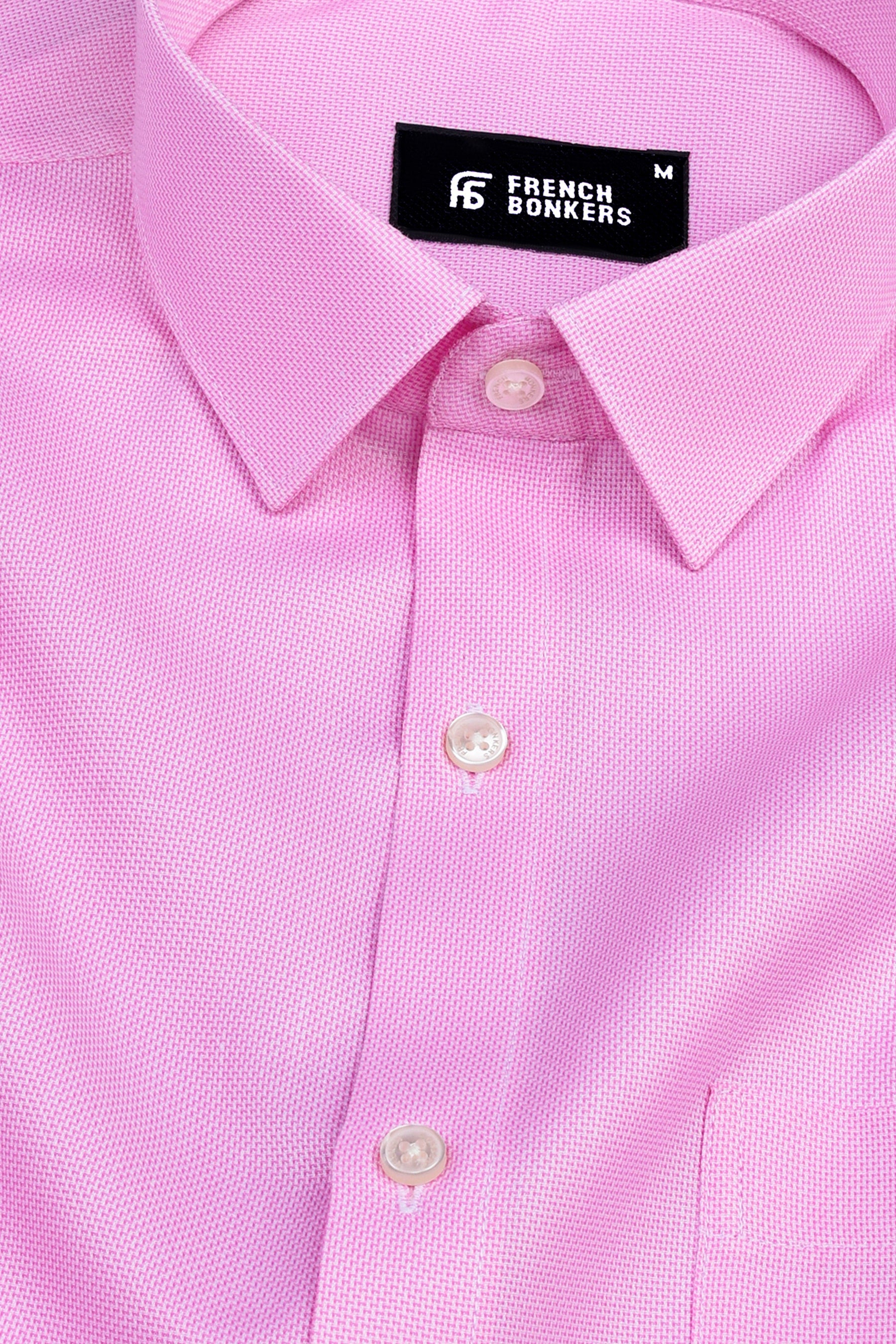 Piggy pink dobby texture shirt