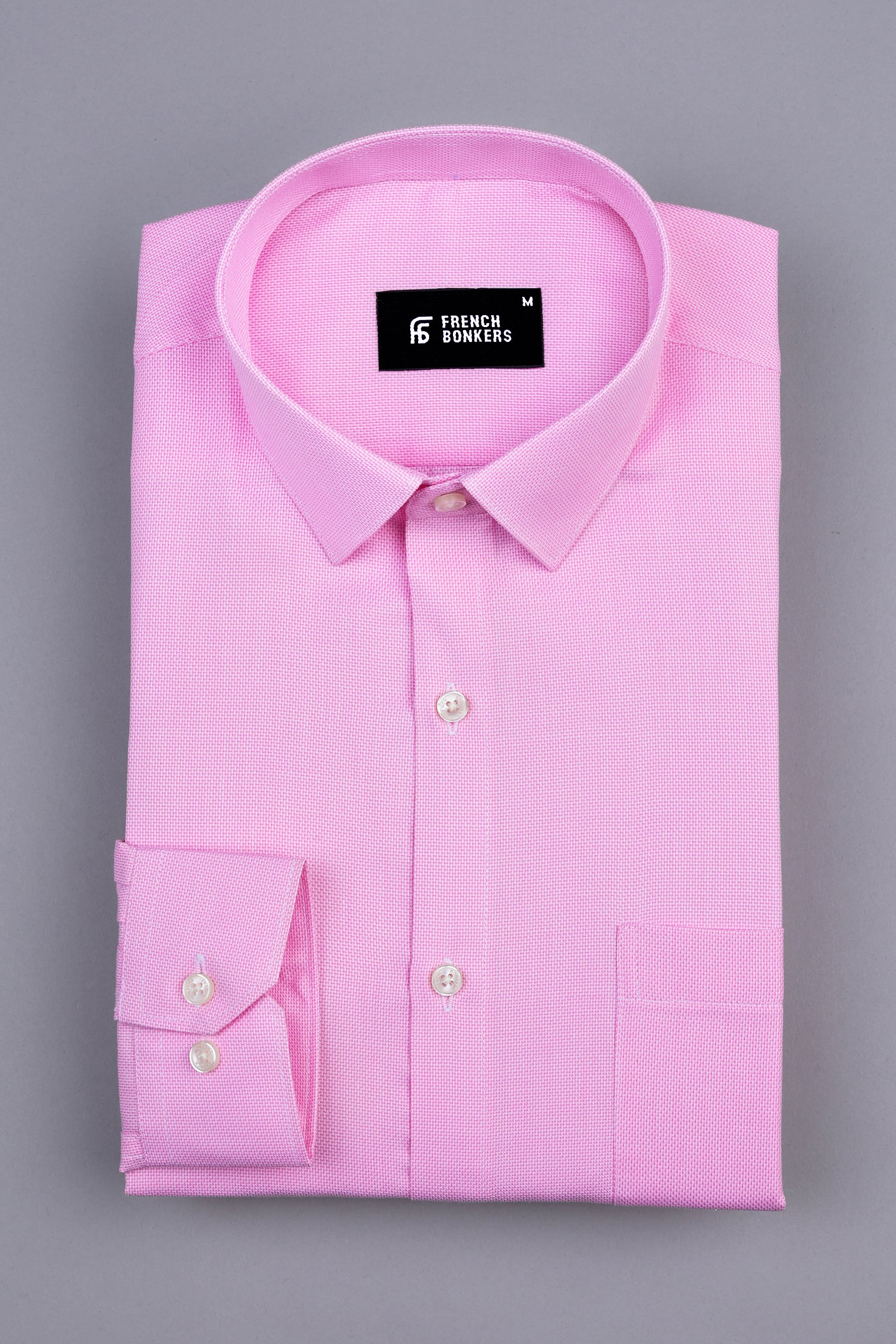 Piggy pink dobby texture shirt