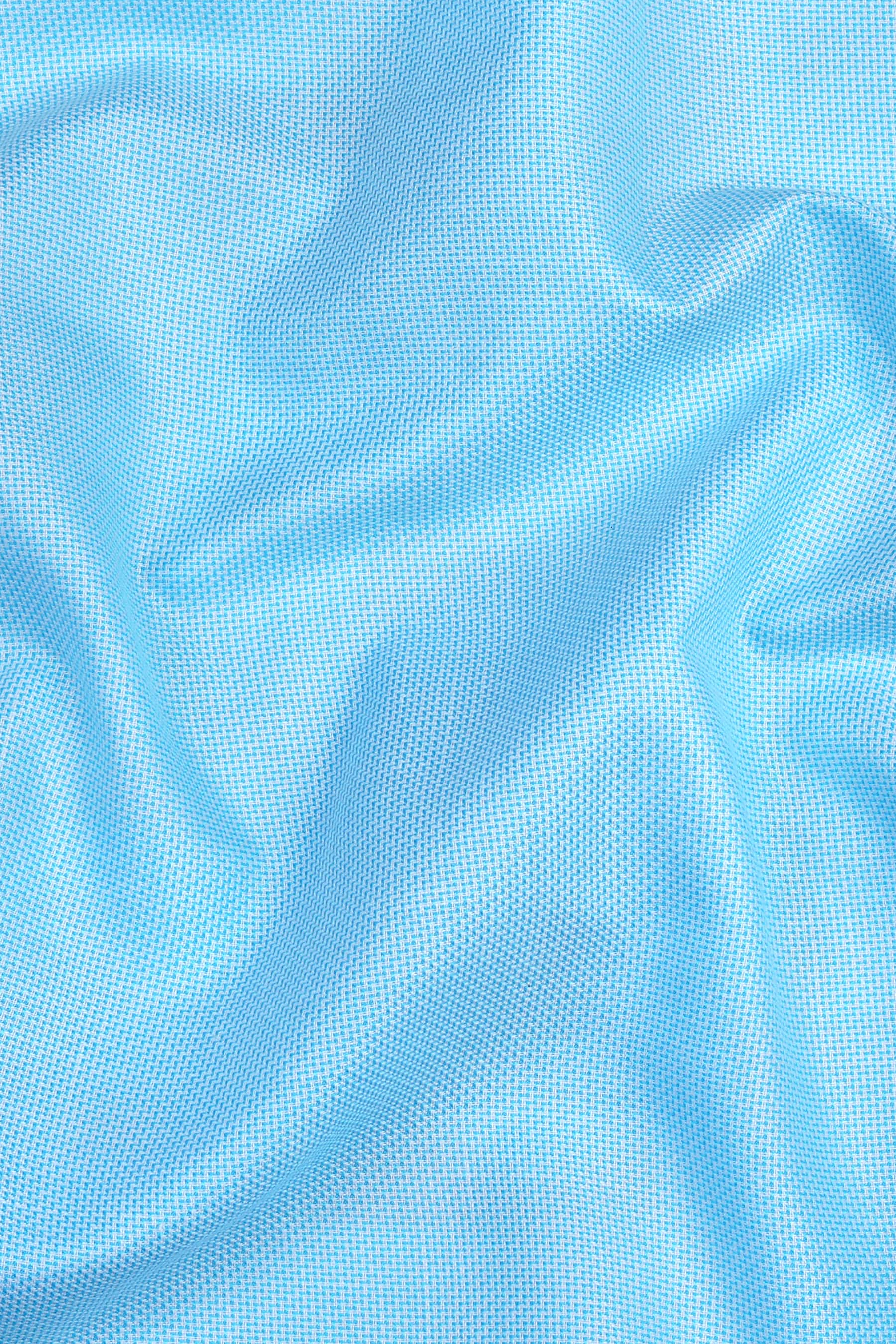 Turquoise sky blue dobby texture shirt