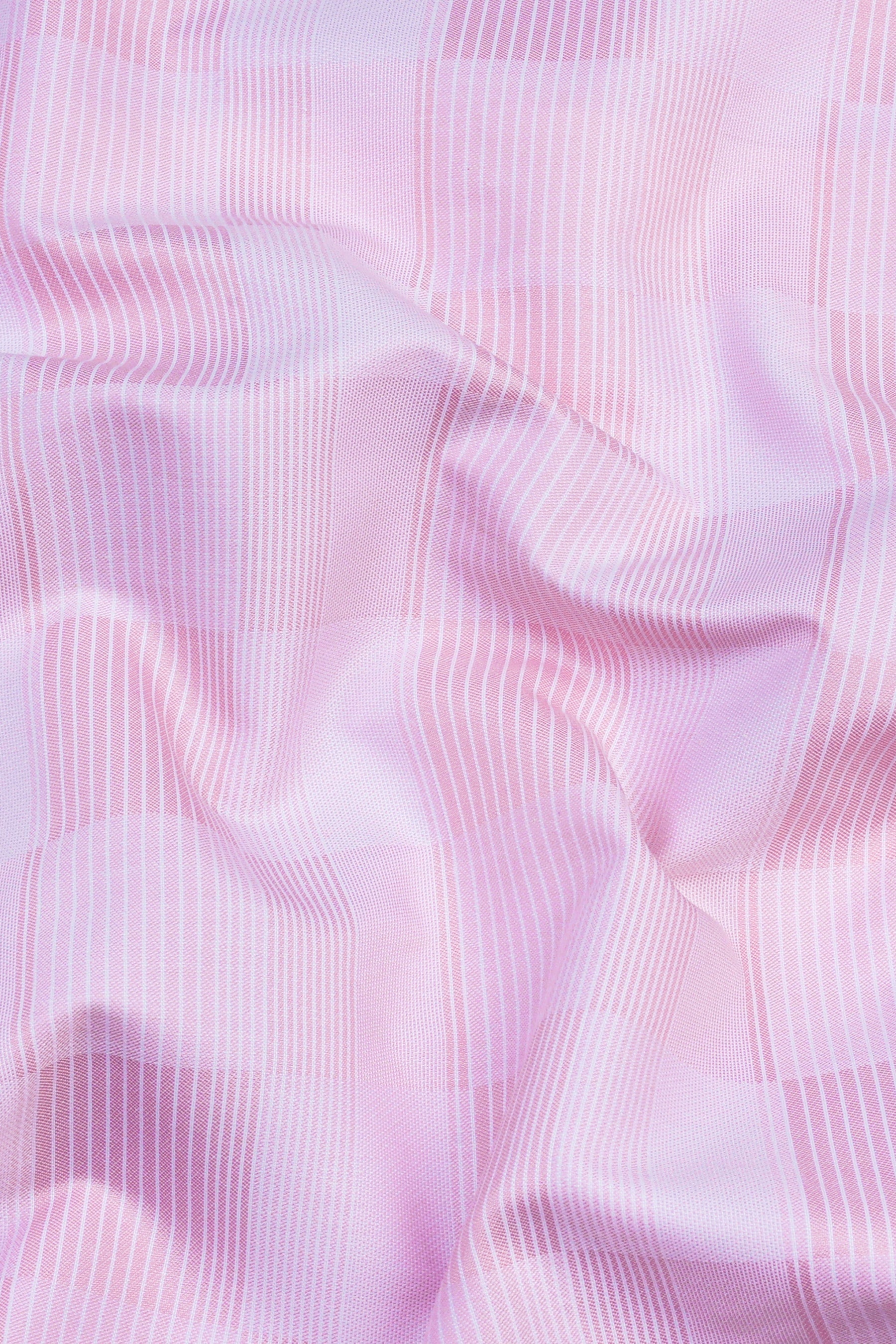 Light pink with white line check shirt