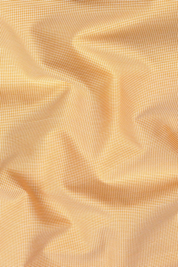 Mustered Yellow Micro Houndstooth Shirt