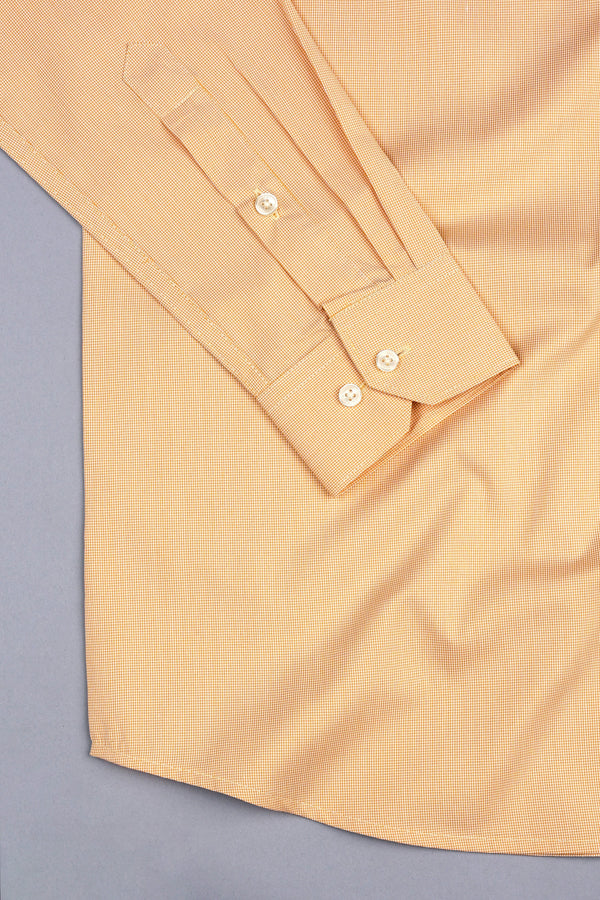 Mustered Yellow Micro Houndstooth Shirt