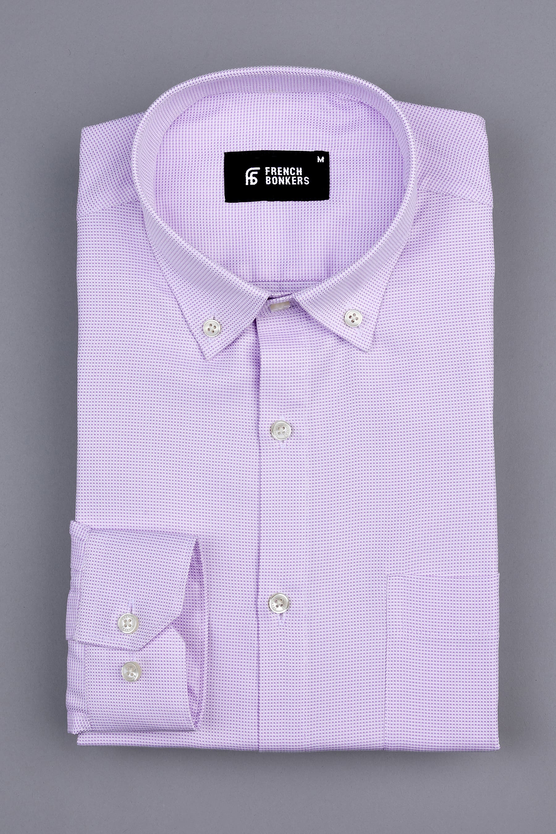 Mauve purple dobby texture shirt