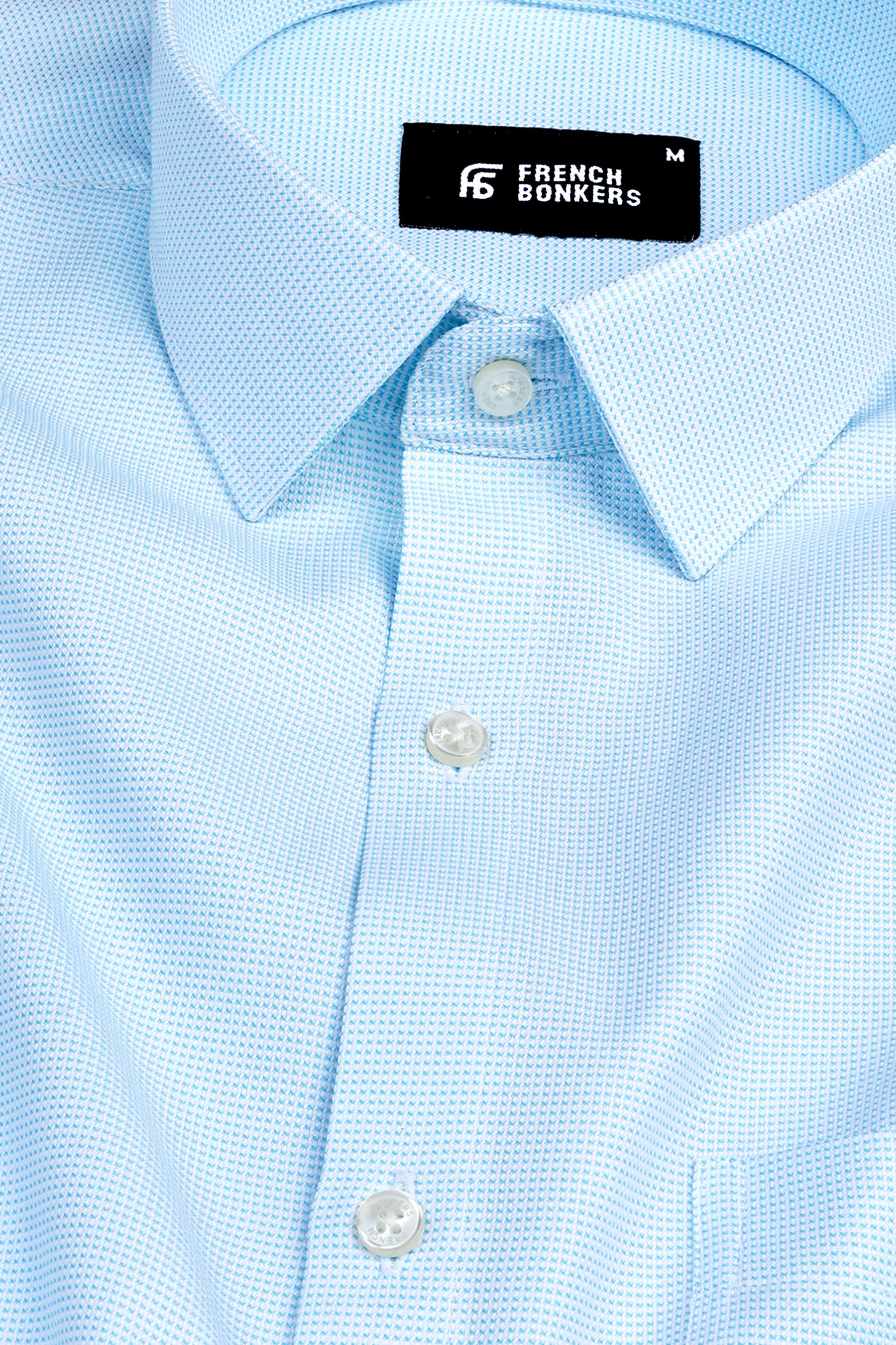 Sky cloud blue dobby texture shirt