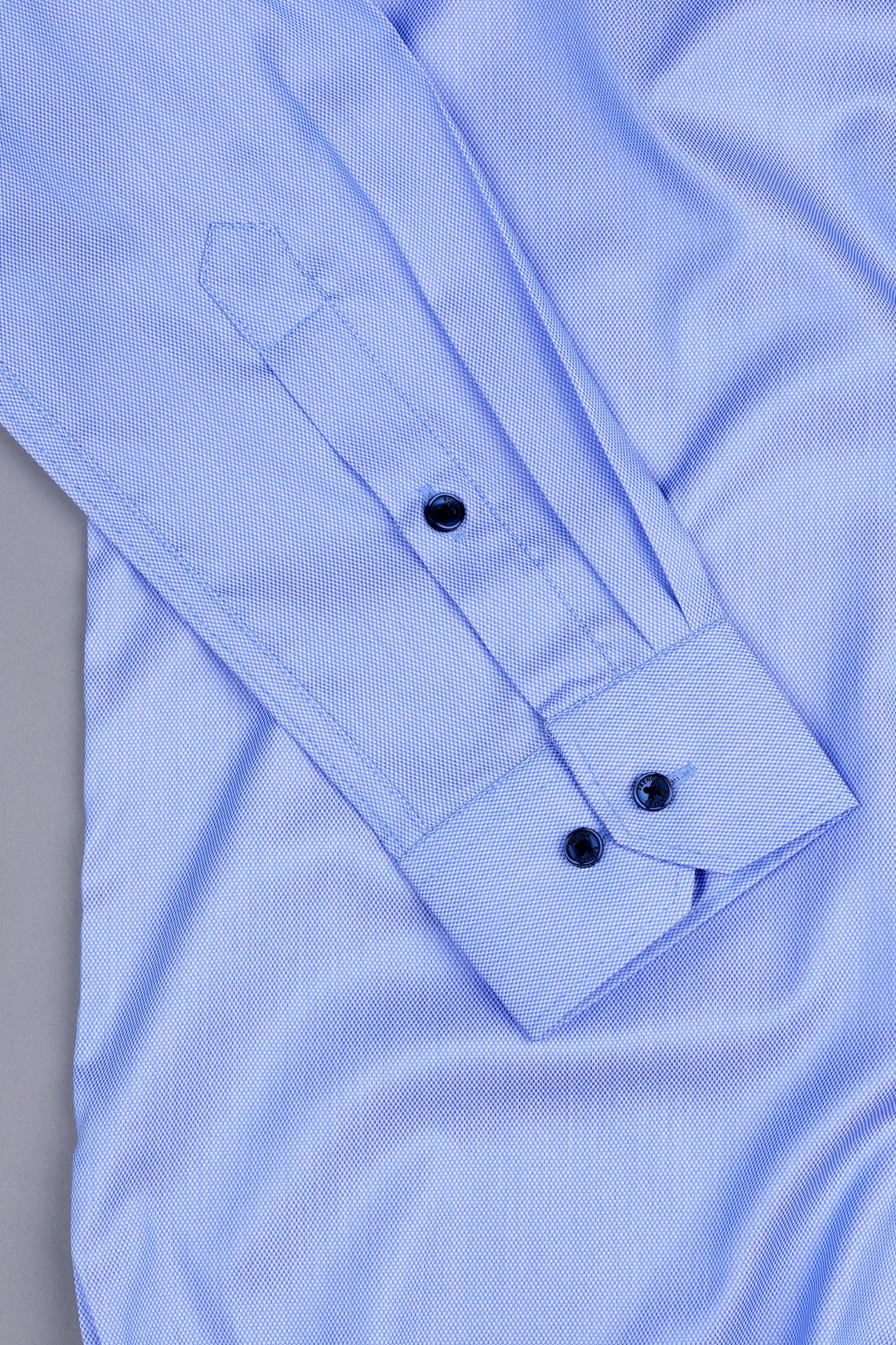 Neon blue dobby texture shirt