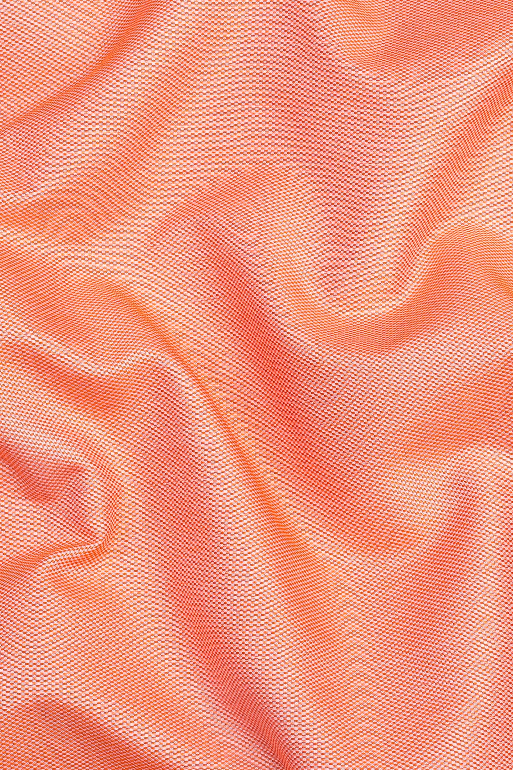 Salmon orange dobby texture shirt