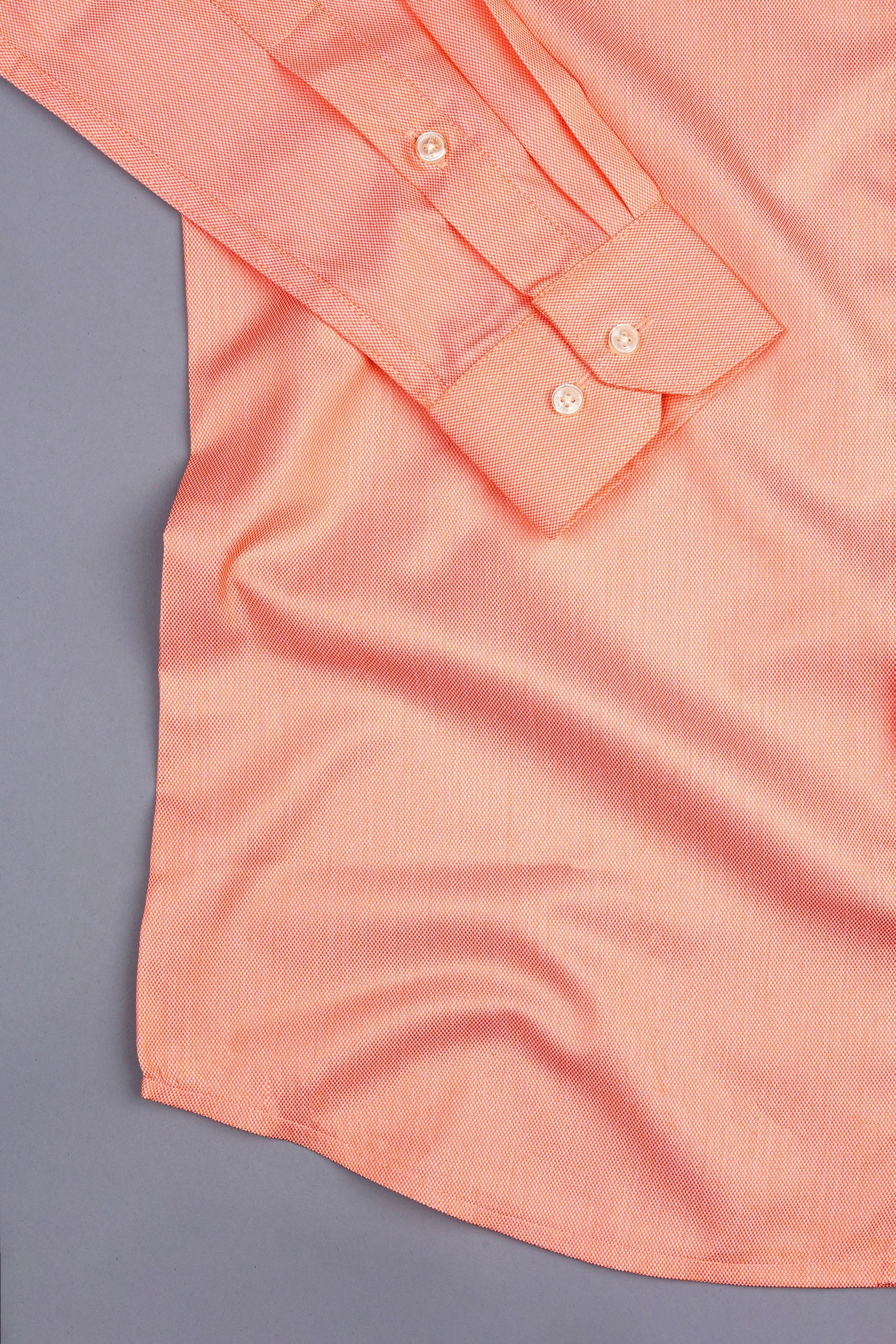 Salmon orange dobby texture shirt