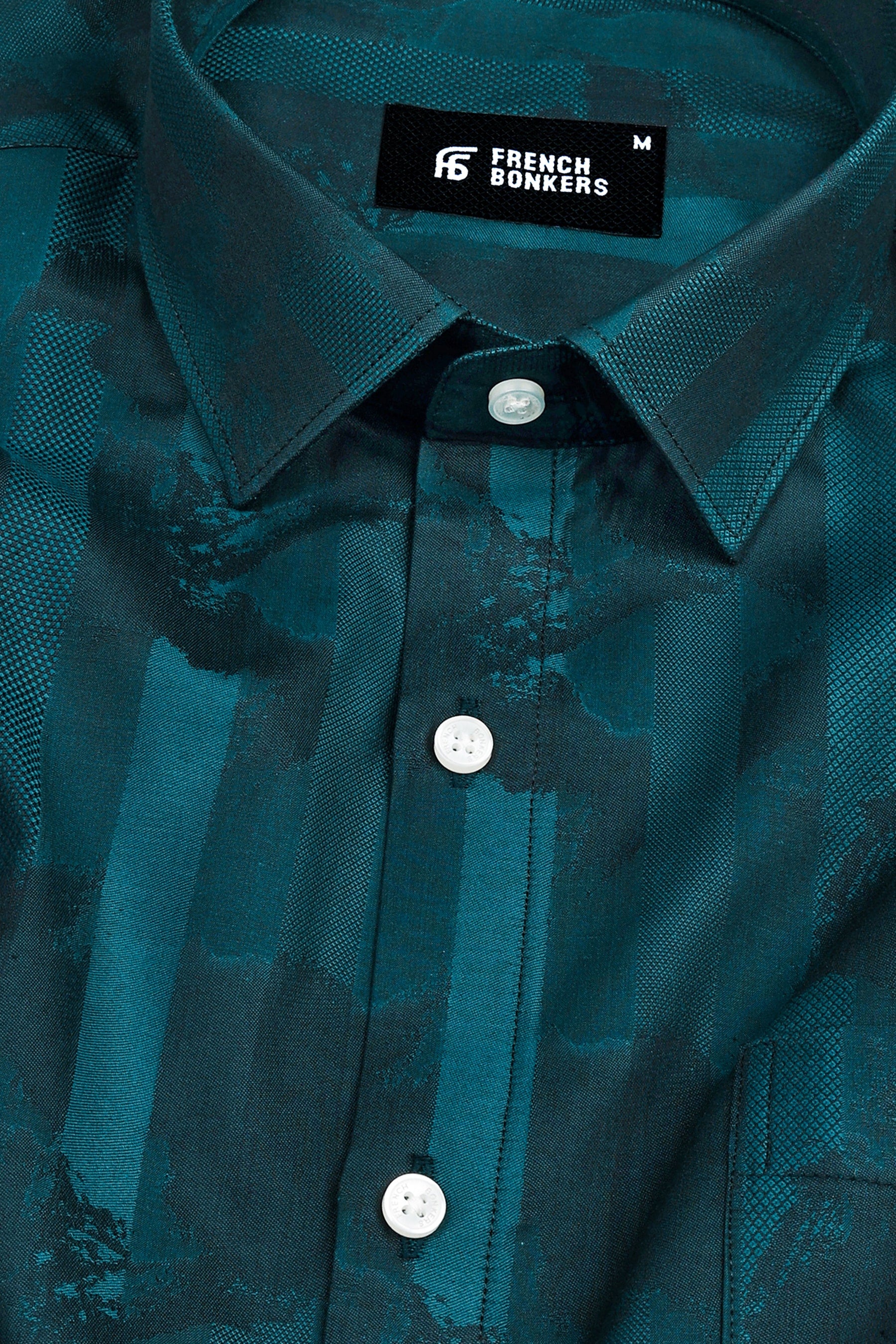 Hunter green jacquard printed shirt