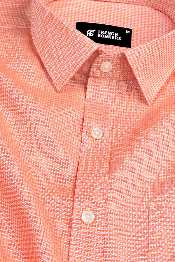 Tiger orange  jacquard printed shirt