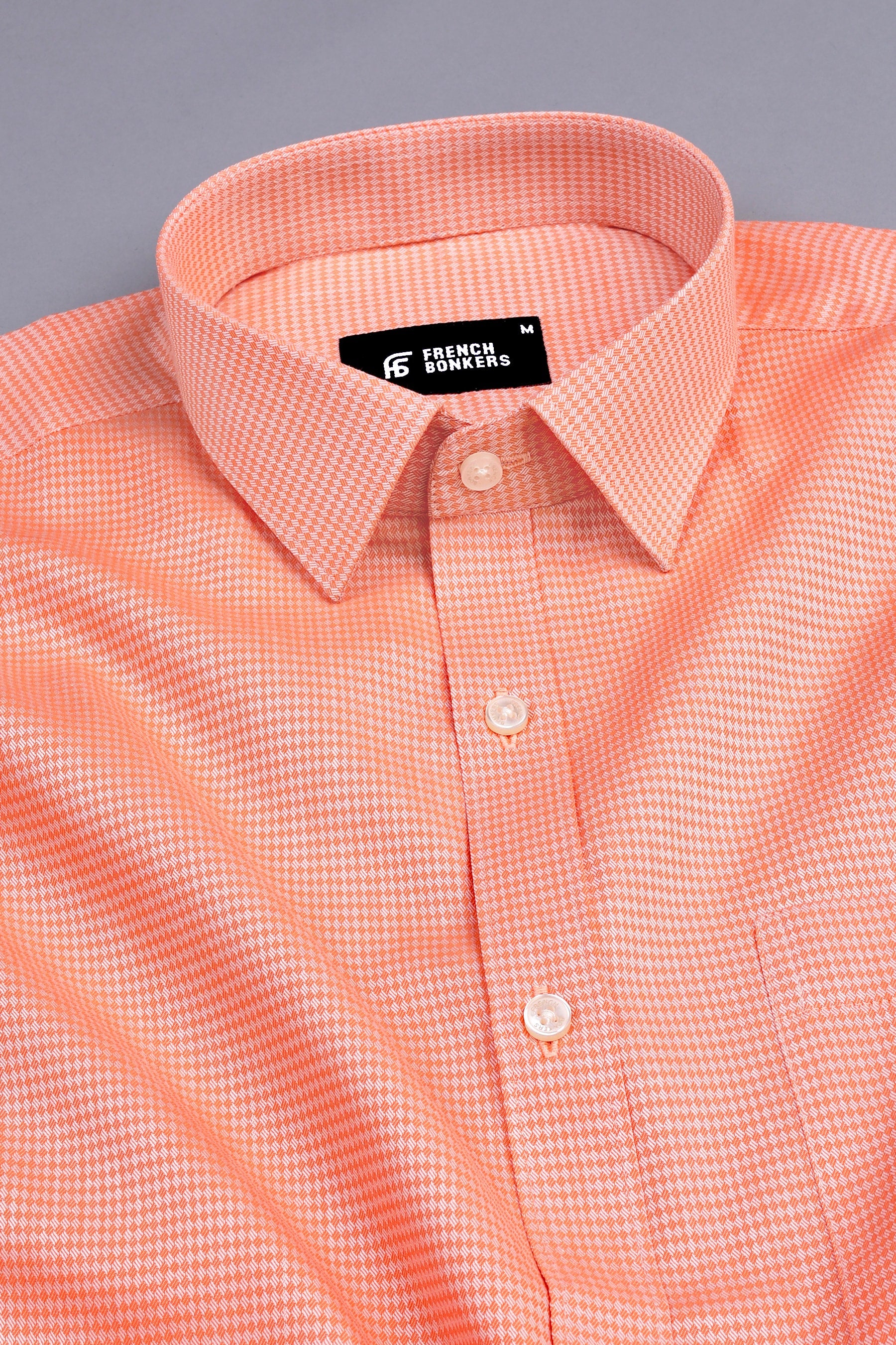 Tiger orange  jacquard printed shirt