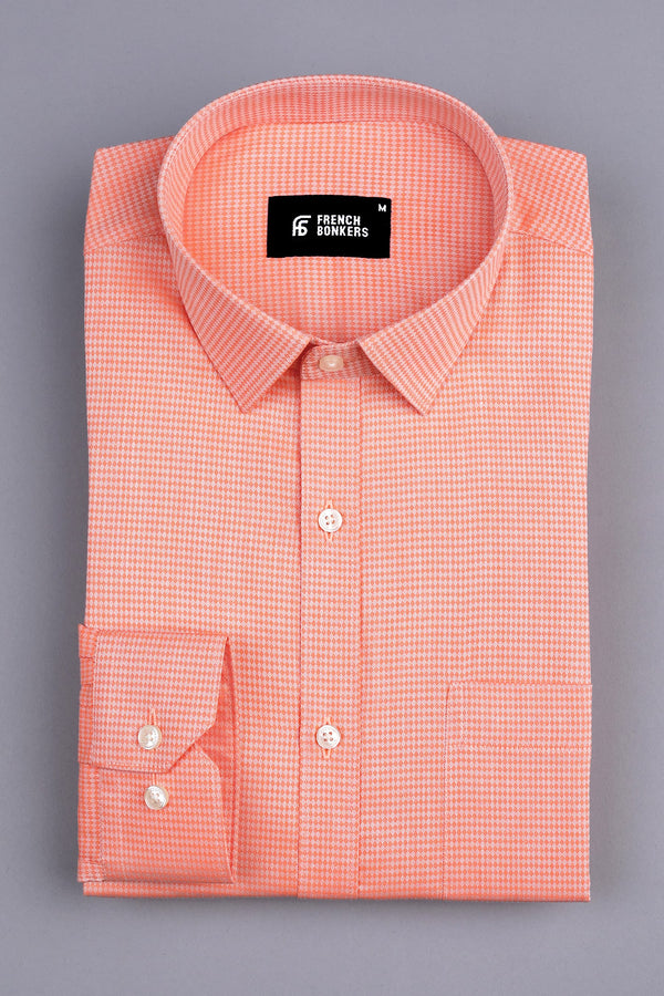 Tiger orange  jacquard printed shirt