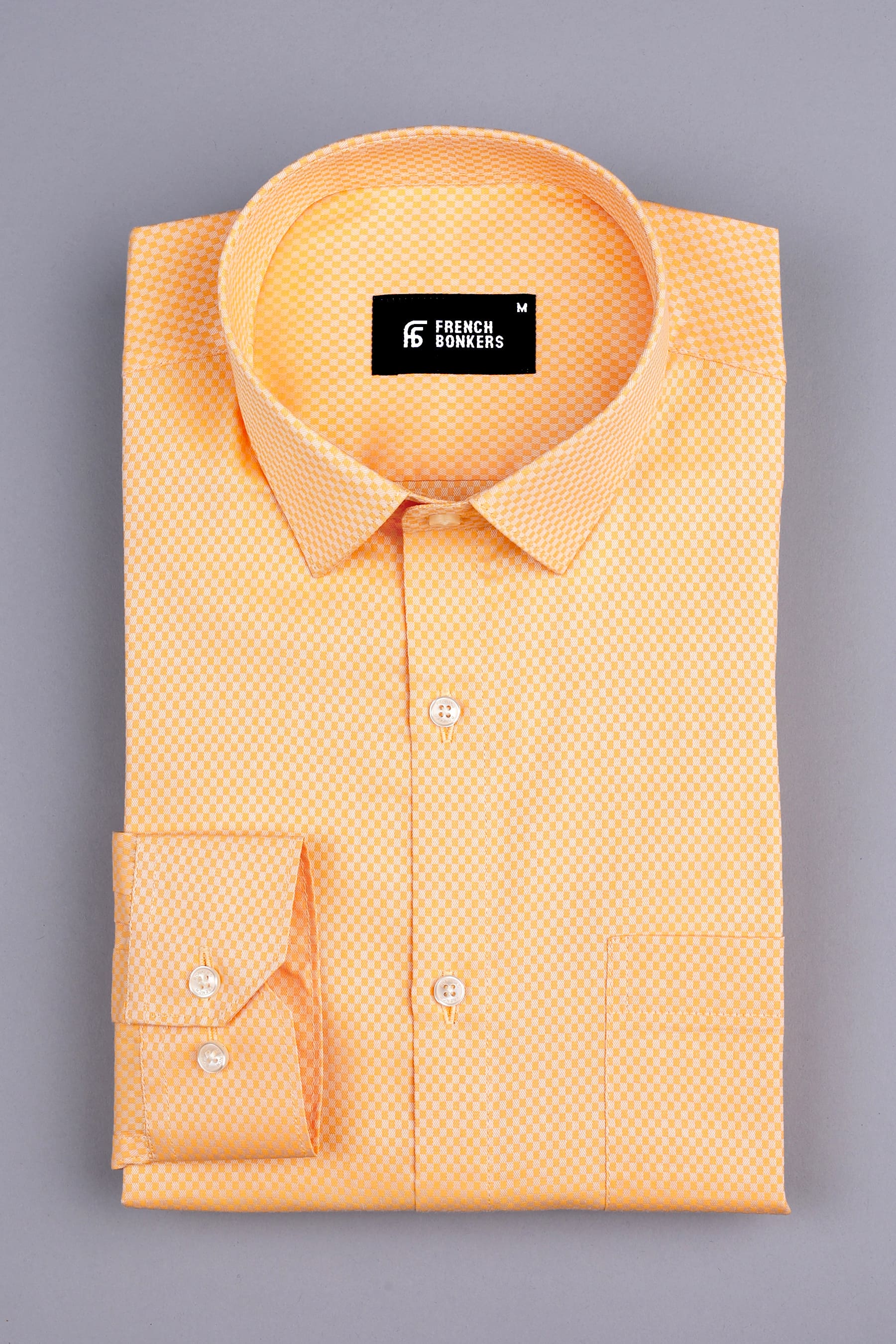 Merigold yellow  jacquard printed shirt