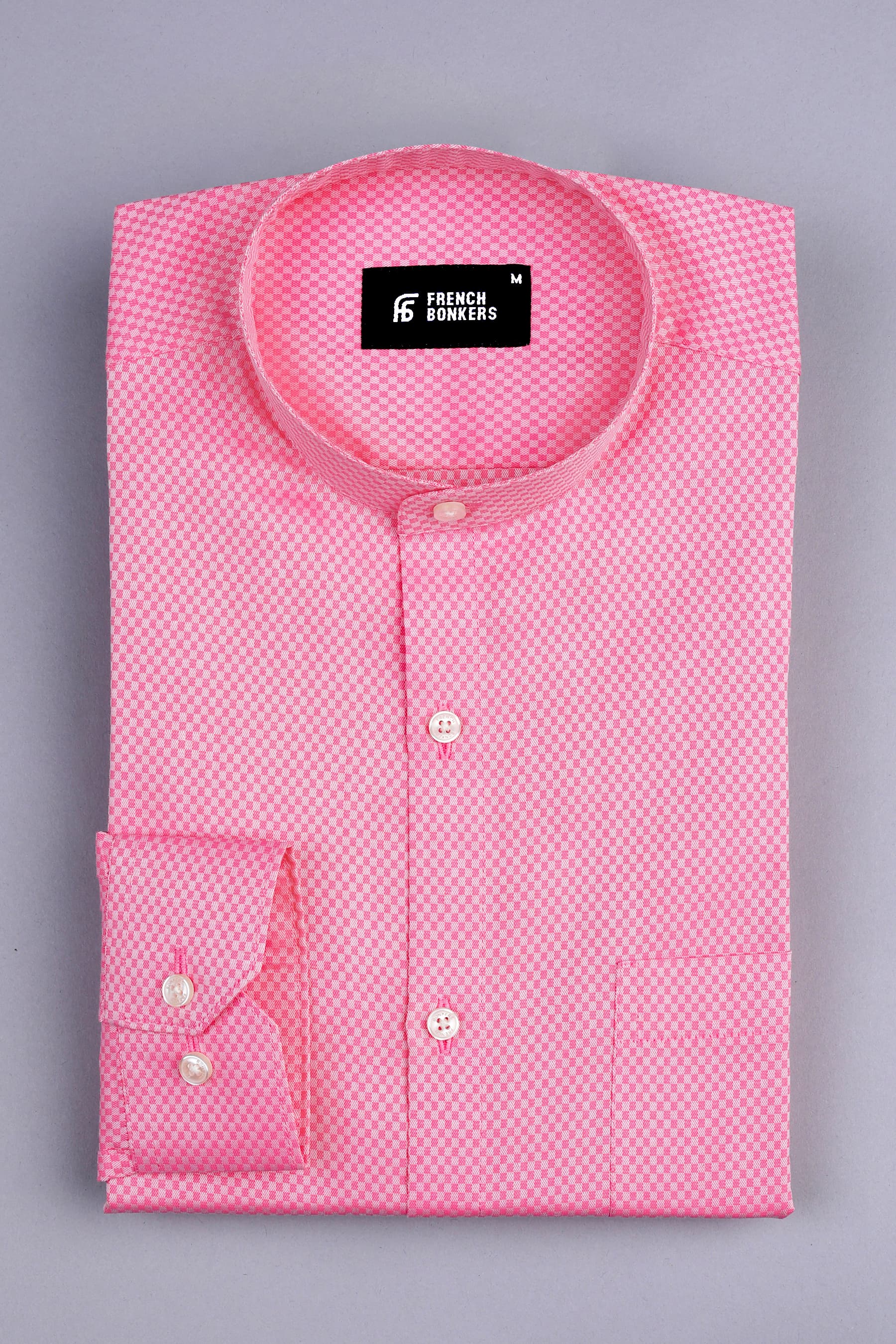 Carnation pink  jacquard printed shirt