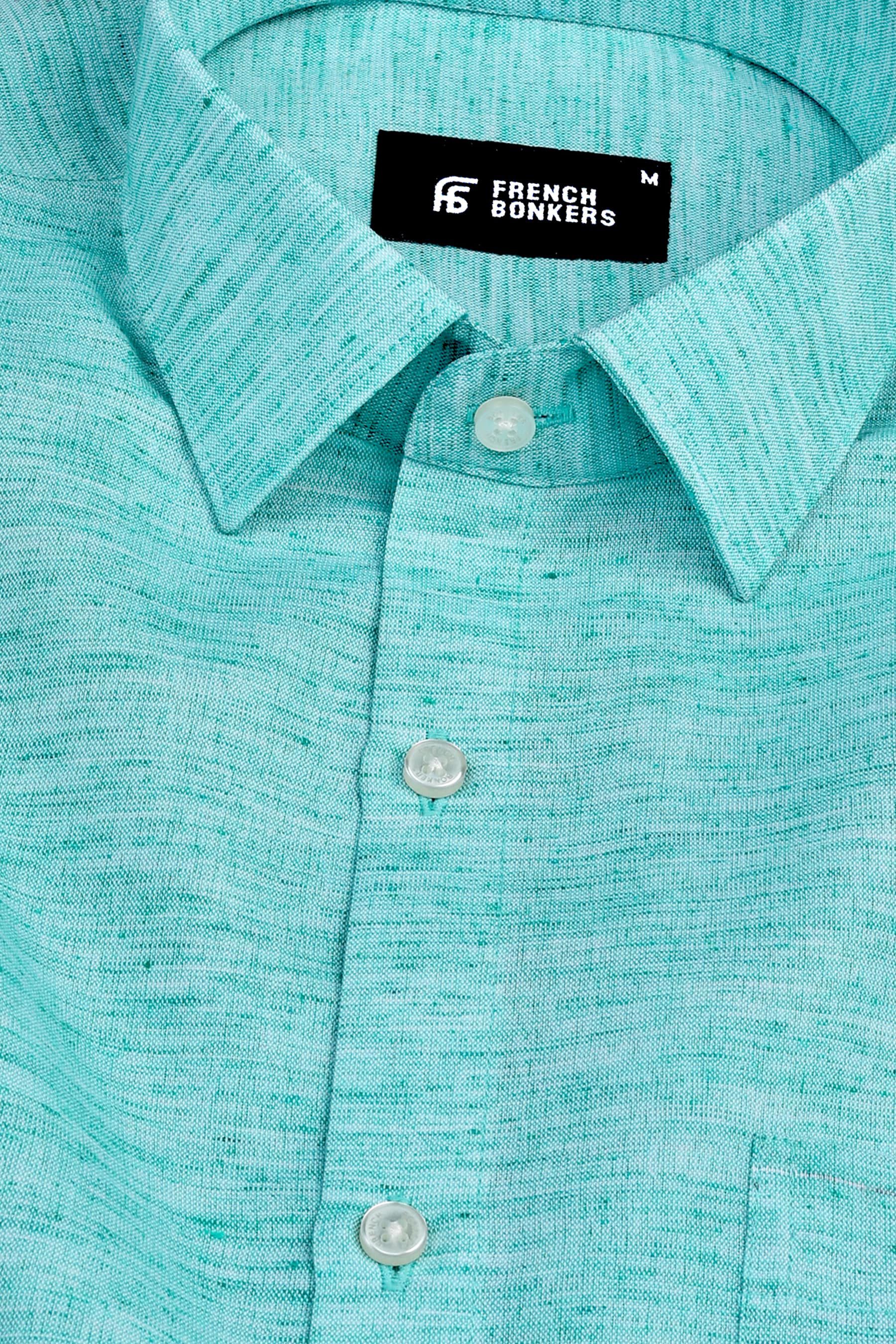 Seaform green amsler linen shirt