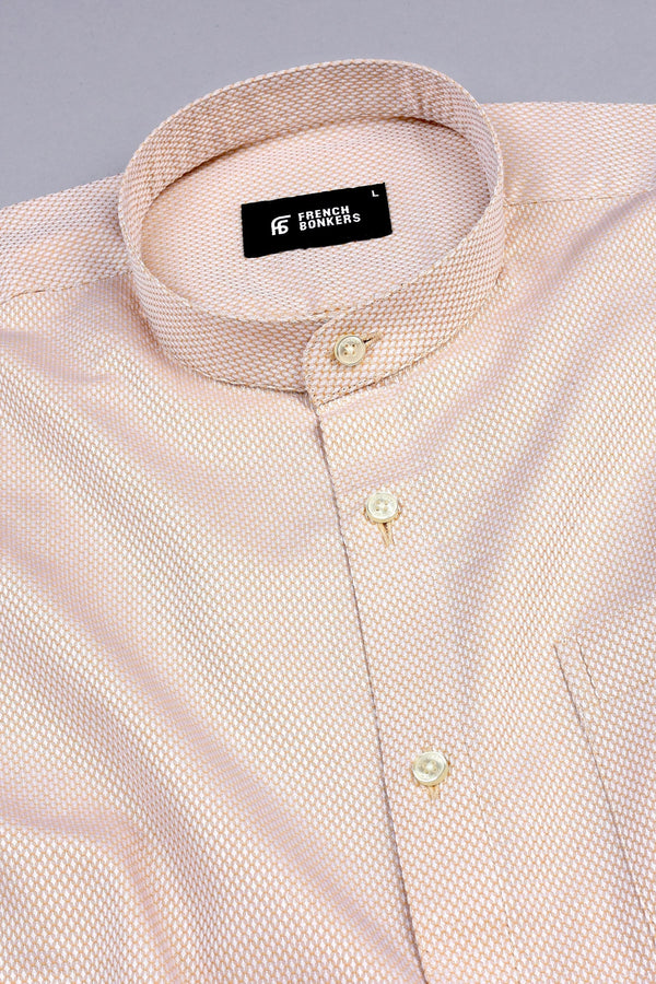 Sand brown snack skin texture jacquard shirt