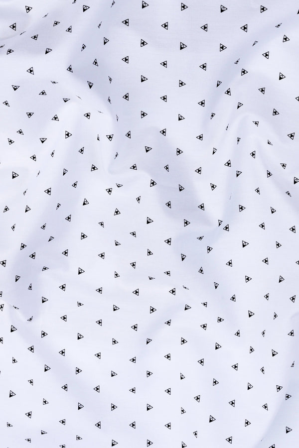 White with black up down triangle printed shirt