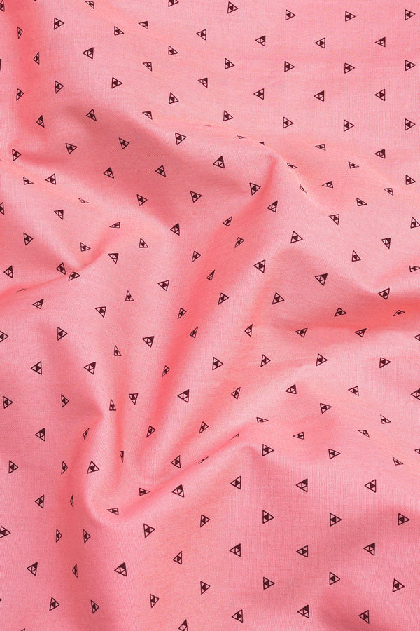 Light carrot with brown up down trinagle printed shirt