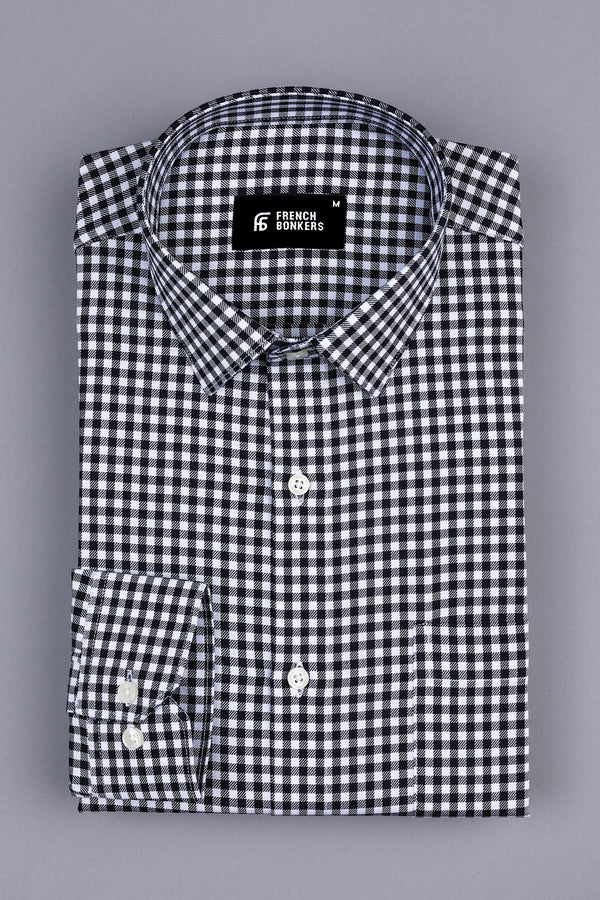 Classic Black with white twill check shirt