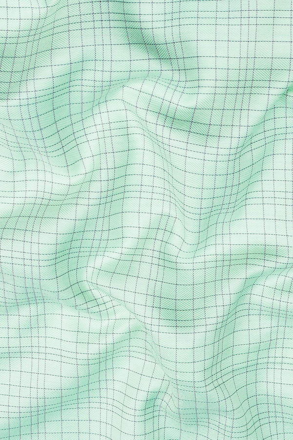 Pistachio with grey and blue Line check shirt