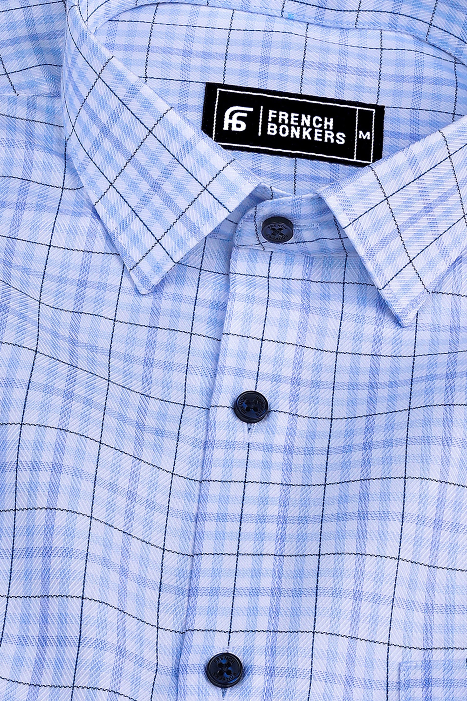 Victory Light blue box check shirt