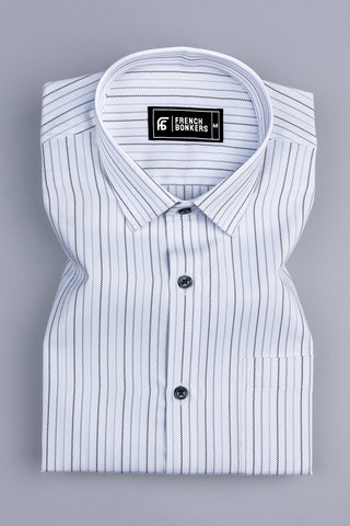 White with grey and black line stripe shirt White with grey and black line stripe shirt