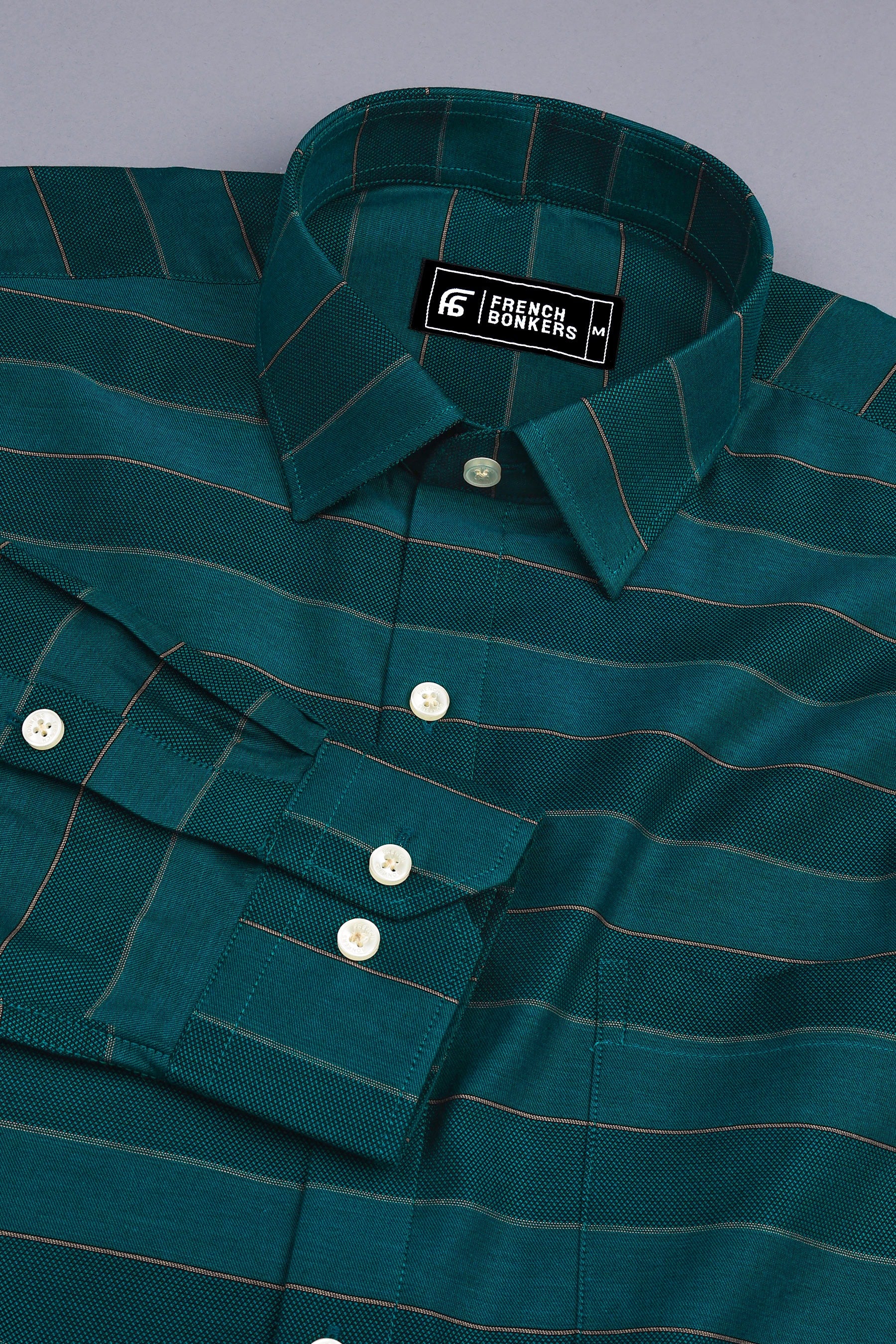 Venom green with golden line stripe shirt