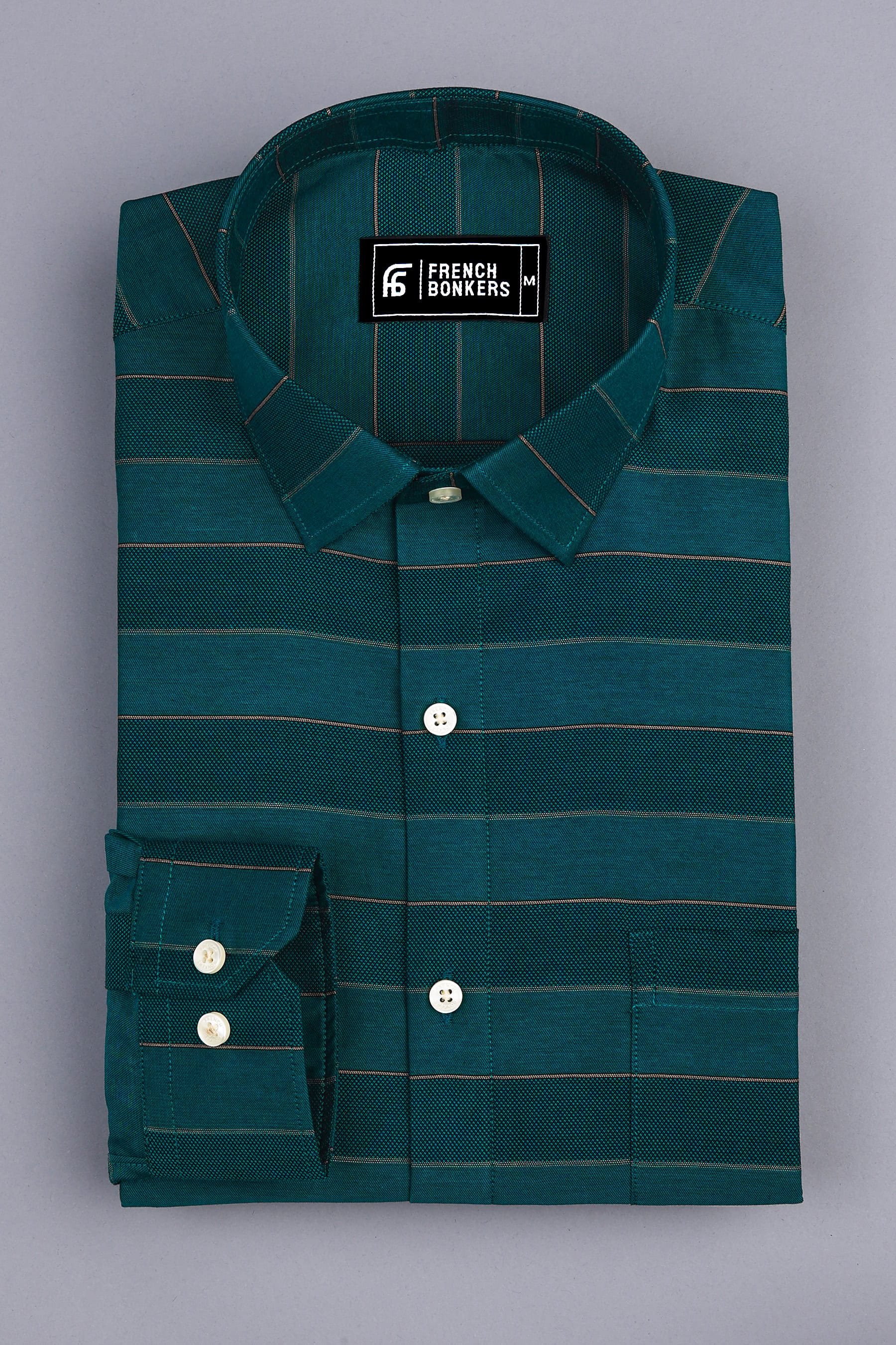 Venom green with golden line stripe shirt