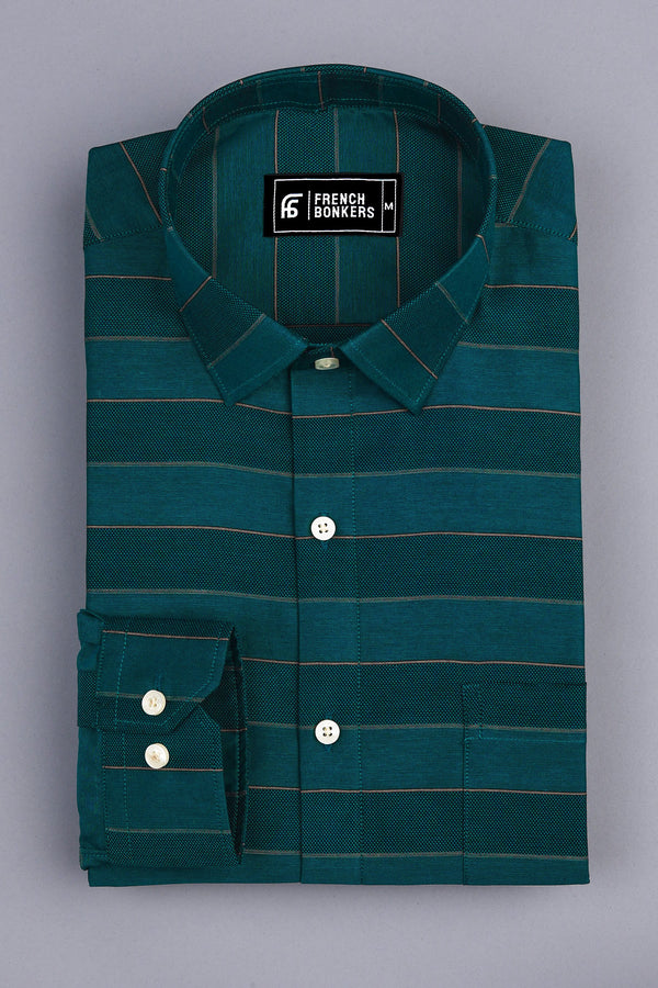 Venom green with golden line stripe shirt