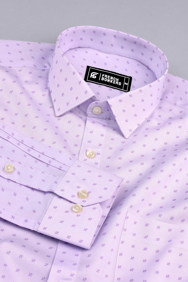 Light purple kite printed cotton shirt