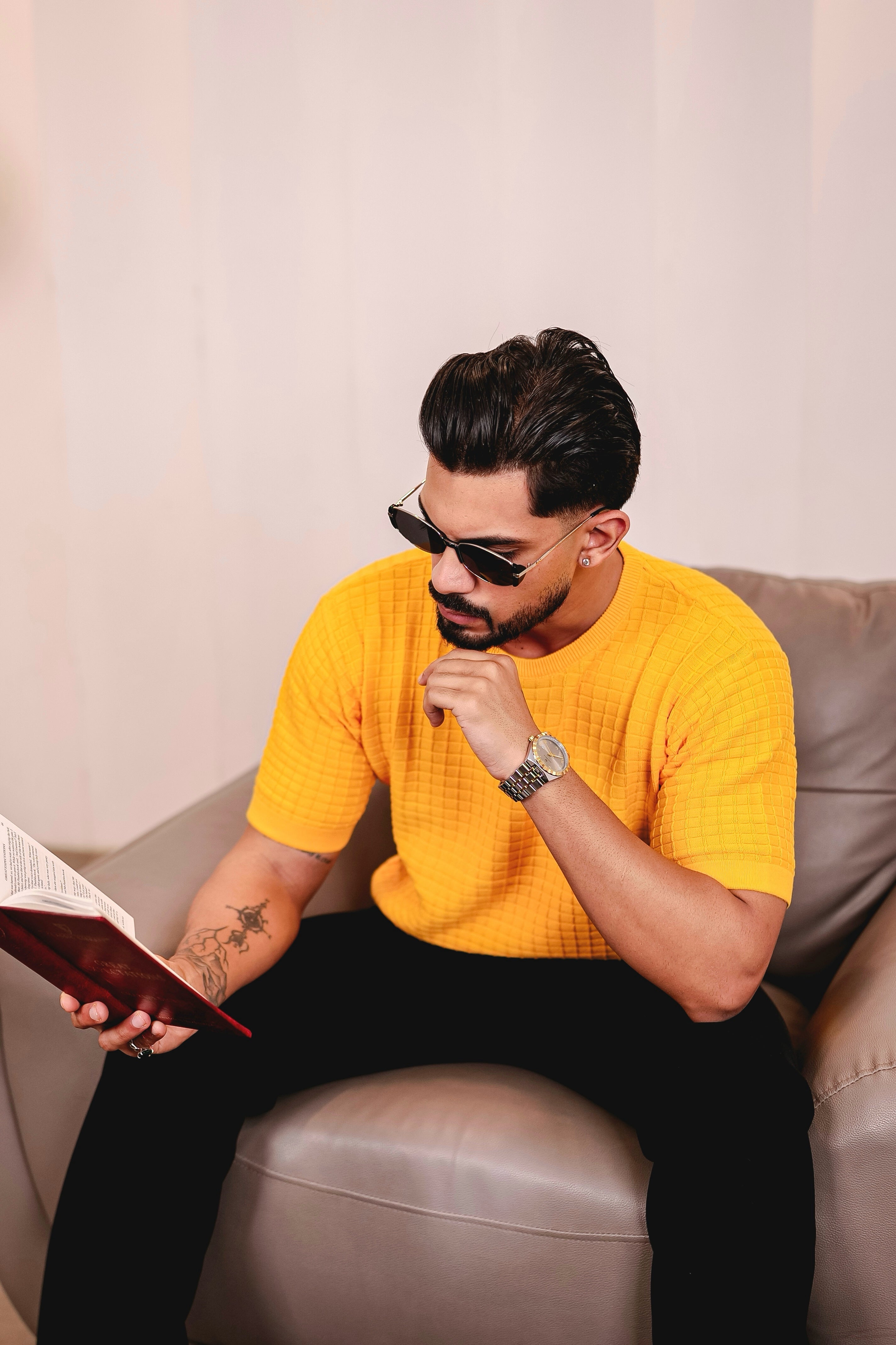 Turmeric Yellow Knitted Cotton T-Shirt