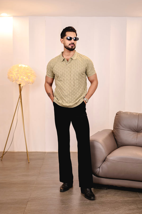 Mornik Light Pista Knitted Cotton Polo T-Shirt