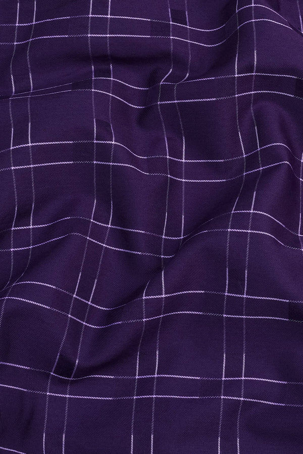 Dark purple box check shirt