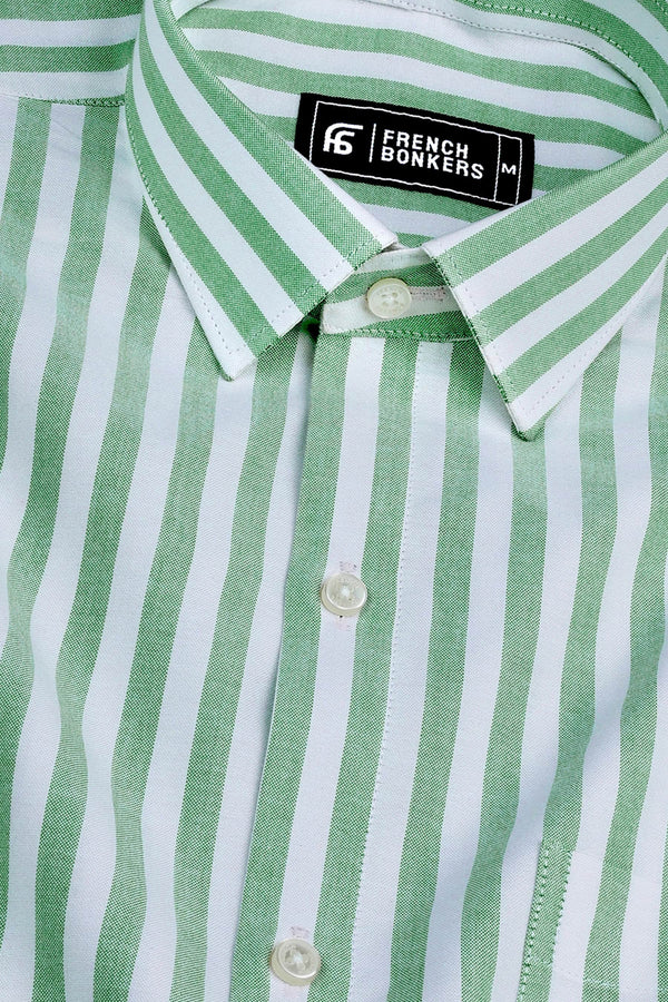 White with green stripe shirt White with green stripe shirt