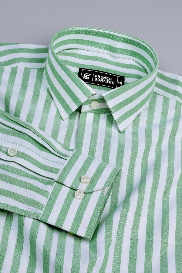 White with green stripe shirt White with green stripe shirt