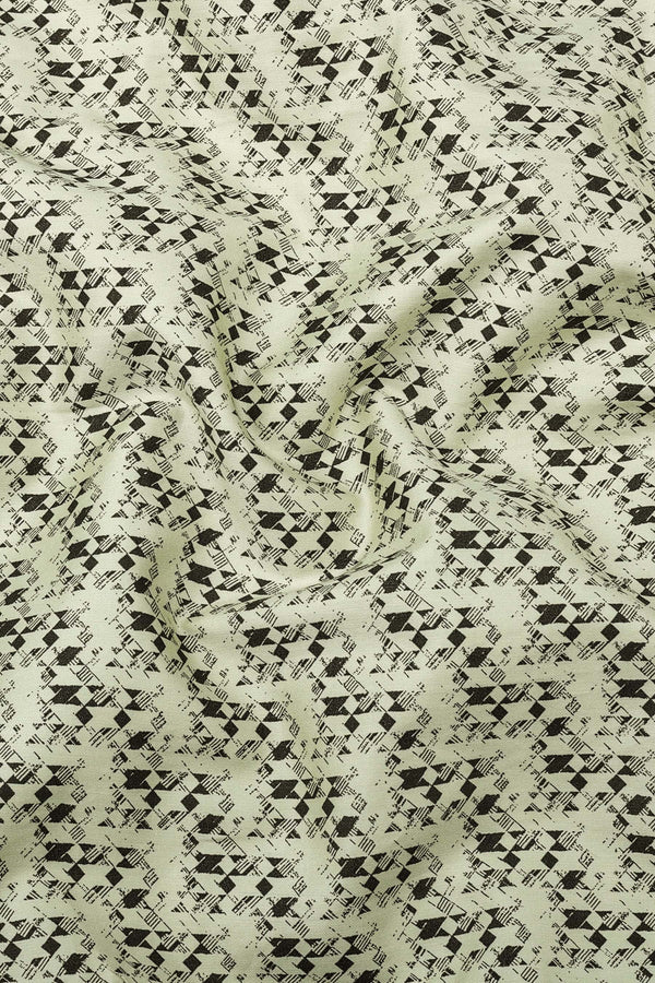 Parmesean yellow with brown printed cotton shirt