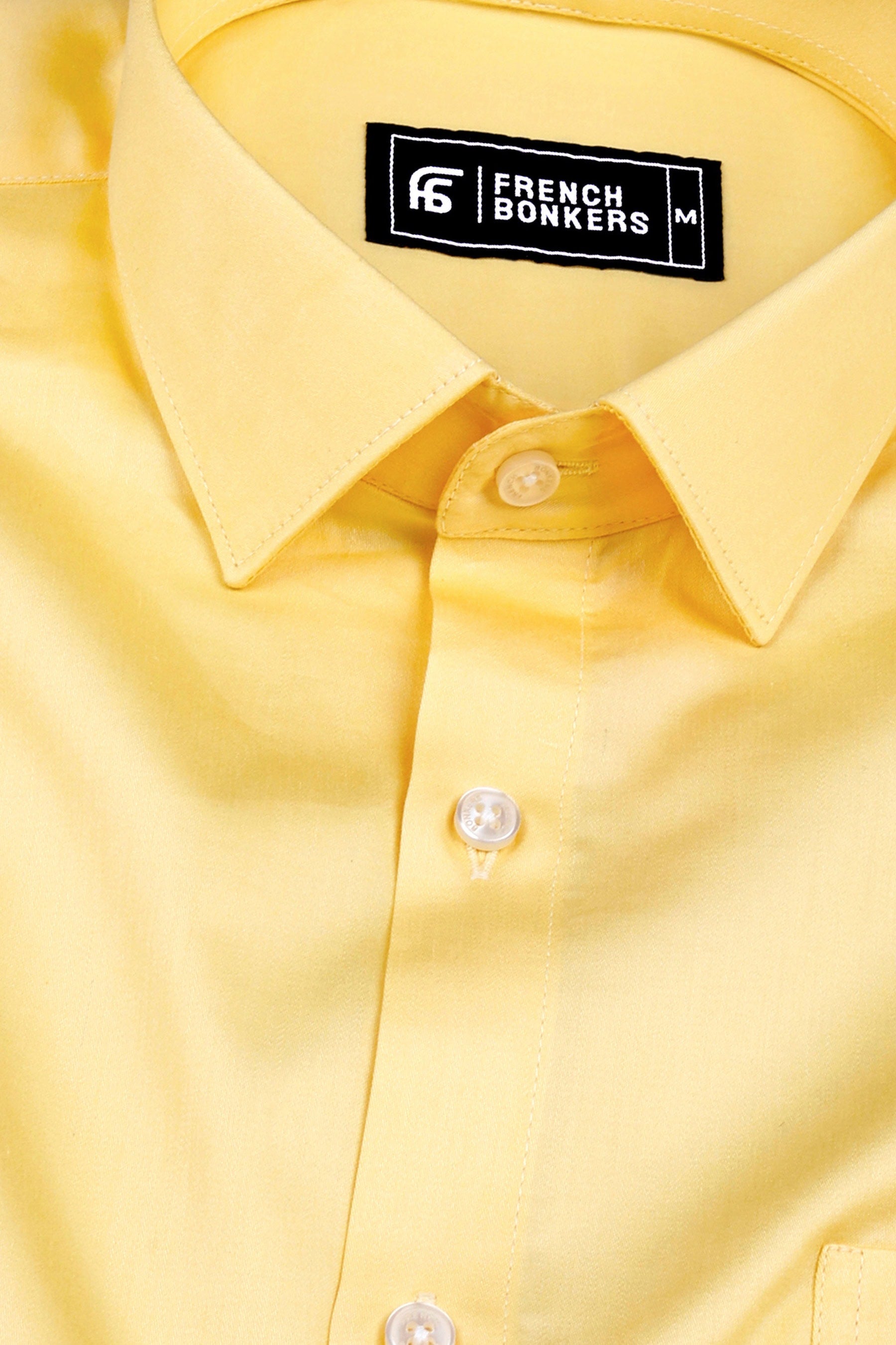 Rainbow yellow satin cotton shirt
